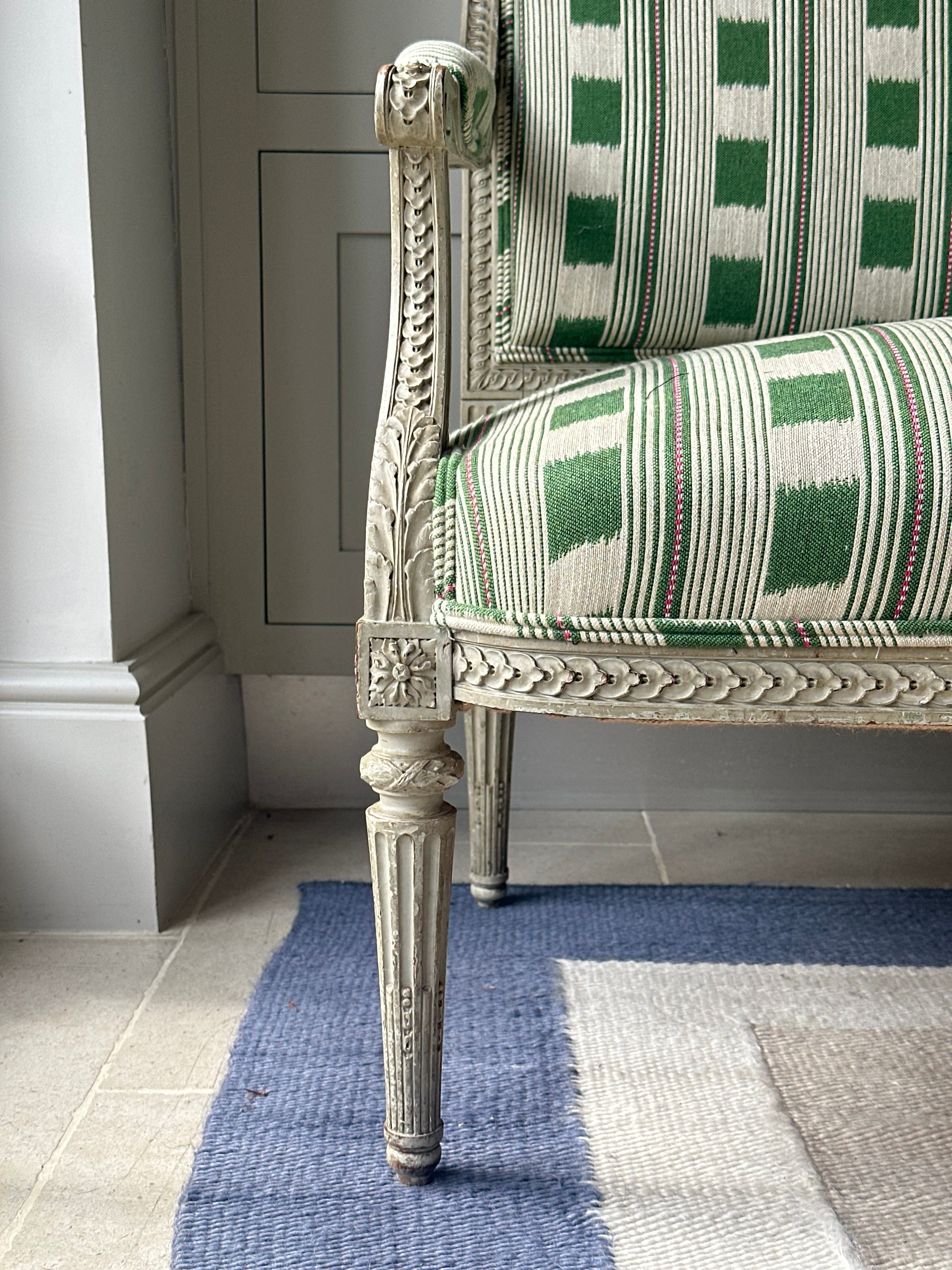 French Fauteil Sofa in Lost And Found Fabric by Christopher Farr Cloth