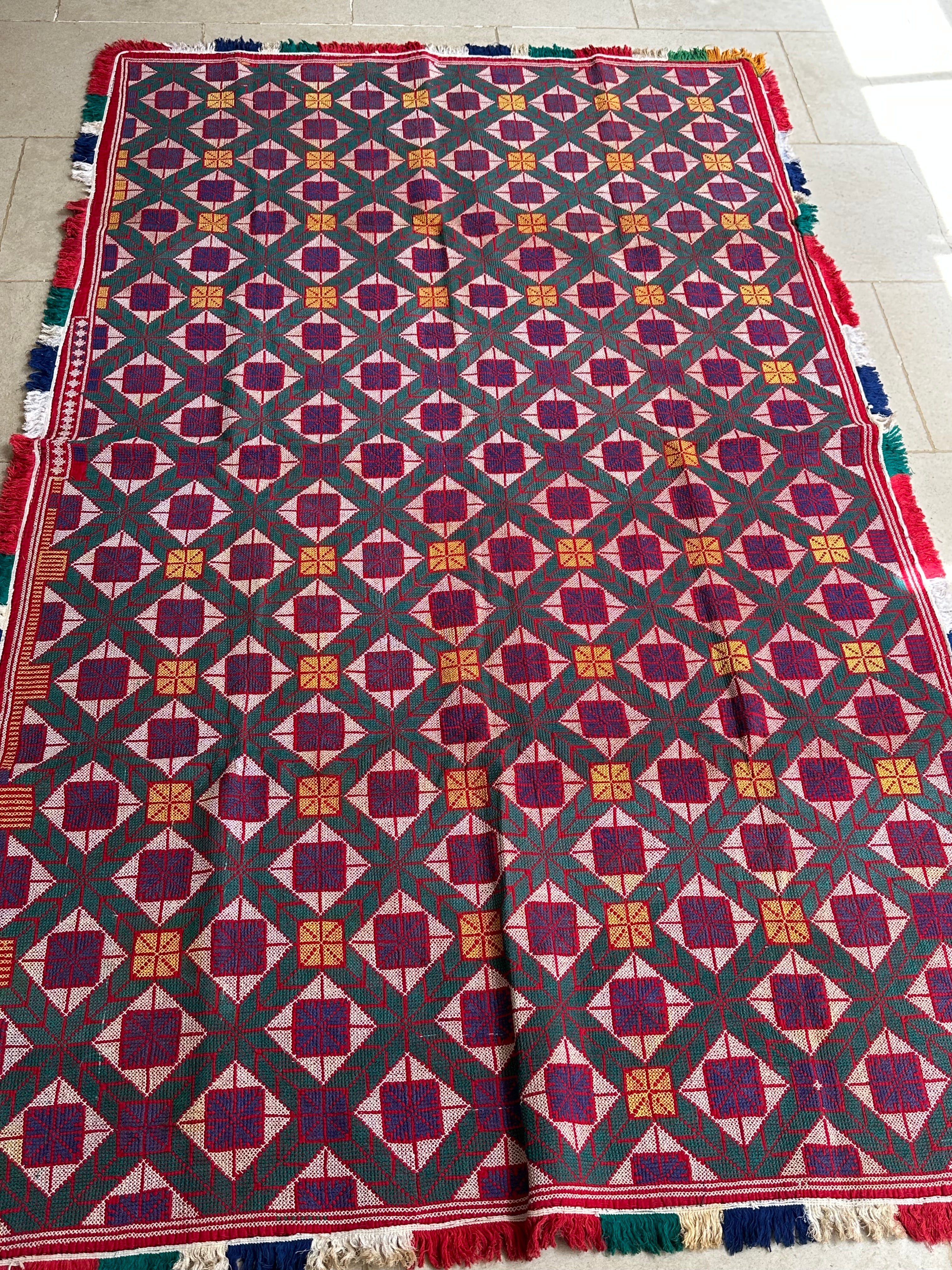 Red, Green and Yellow Bengal Homemade Quilt