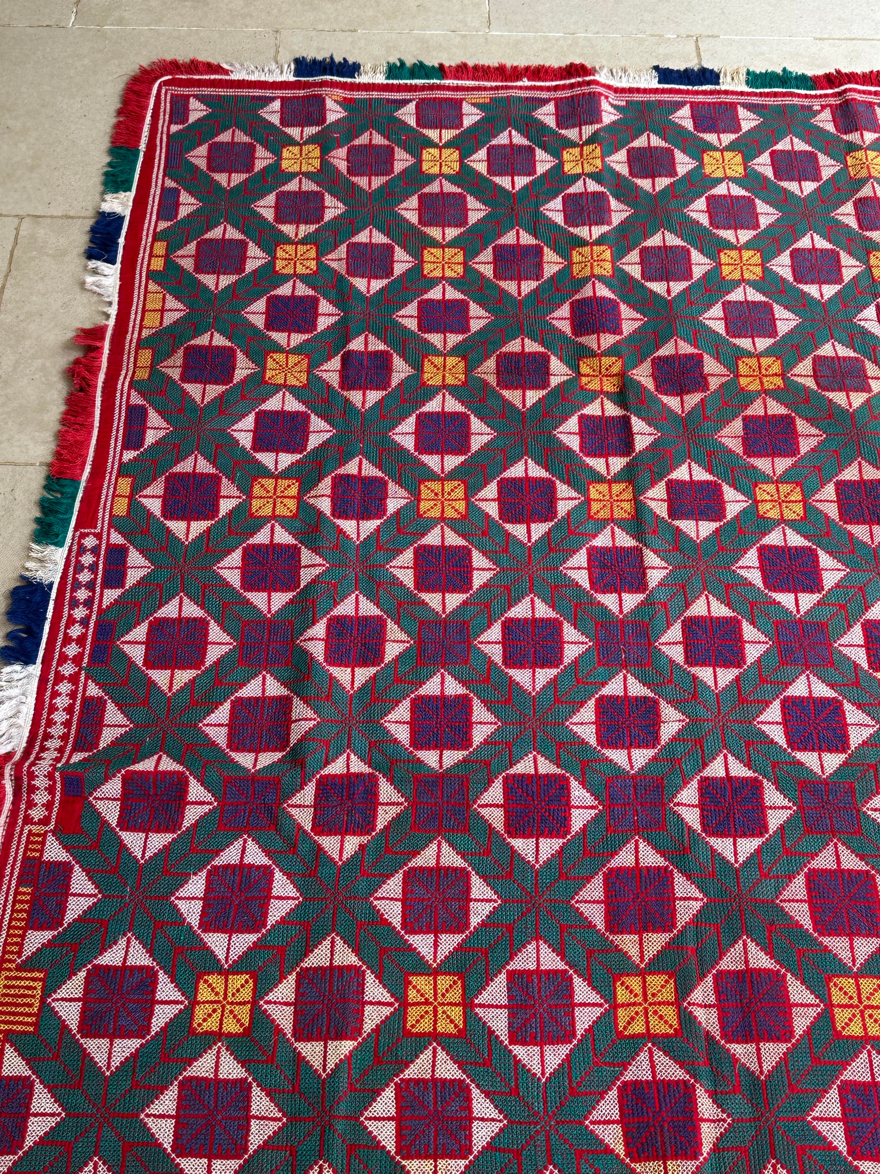 Red, Green and Yellow Bengal Homemade Quilt