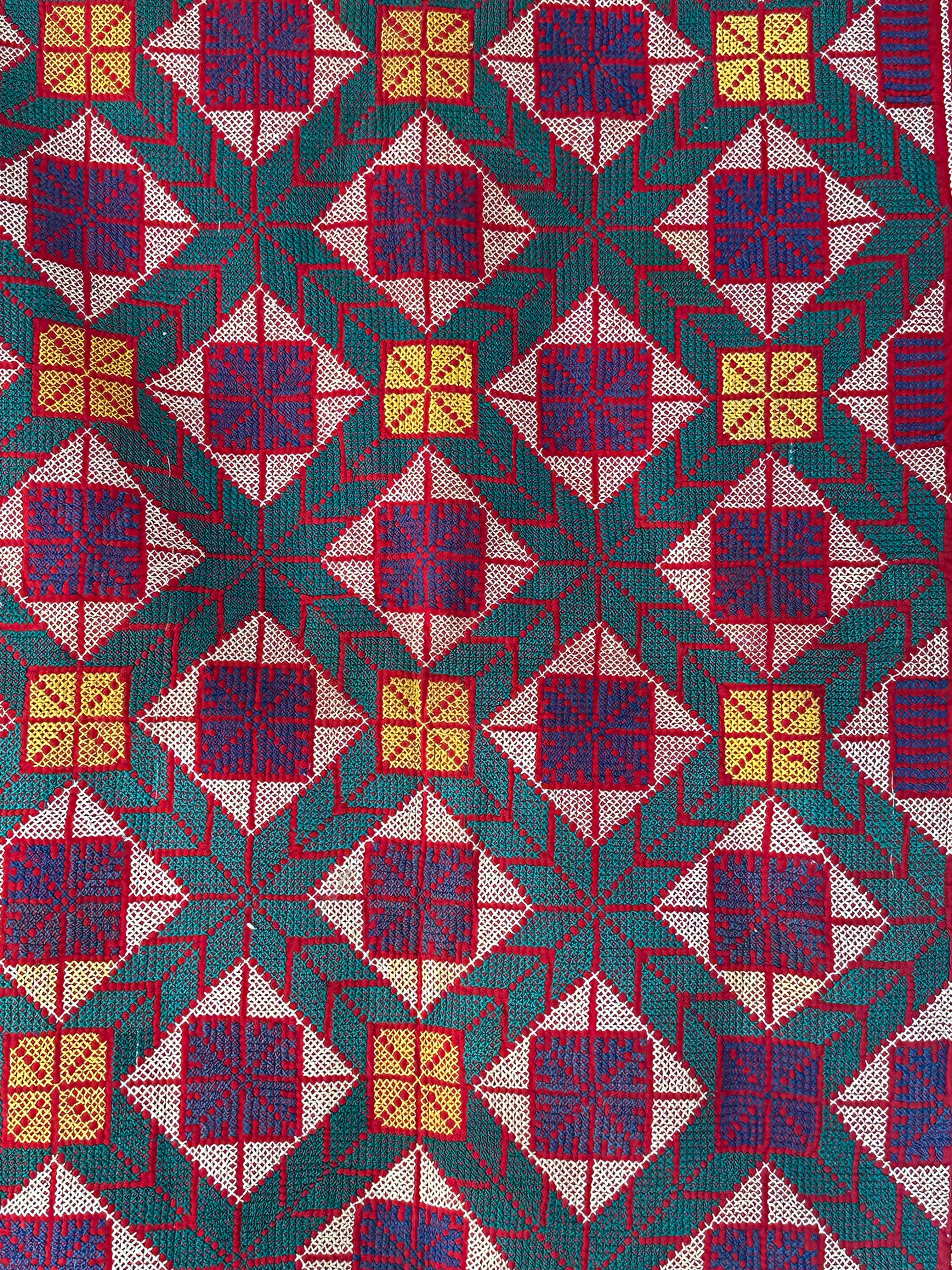 Red, Green and Yellow Bengal Homemade Quilt