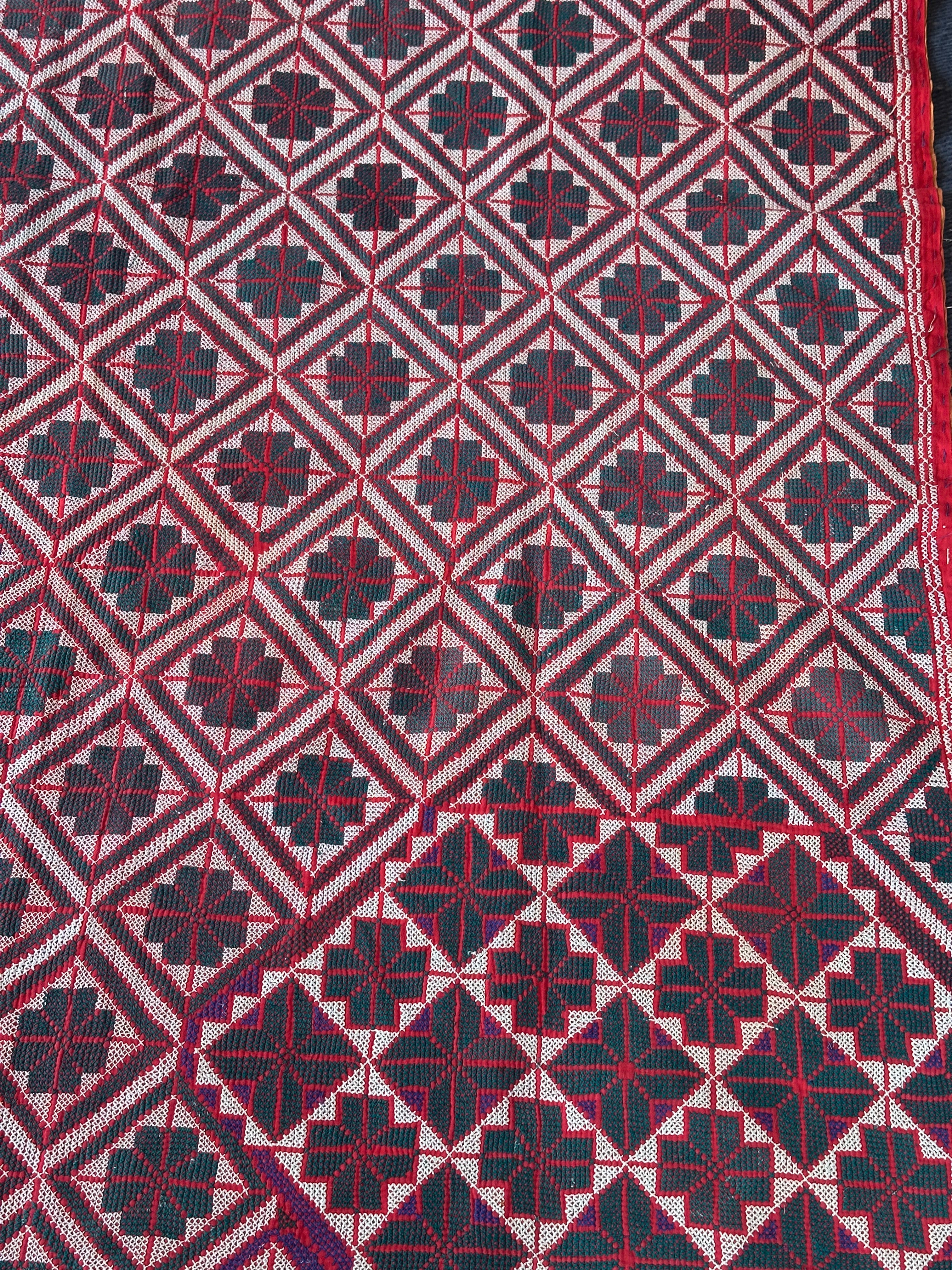 Red and Green Bengal Handmade Quilt