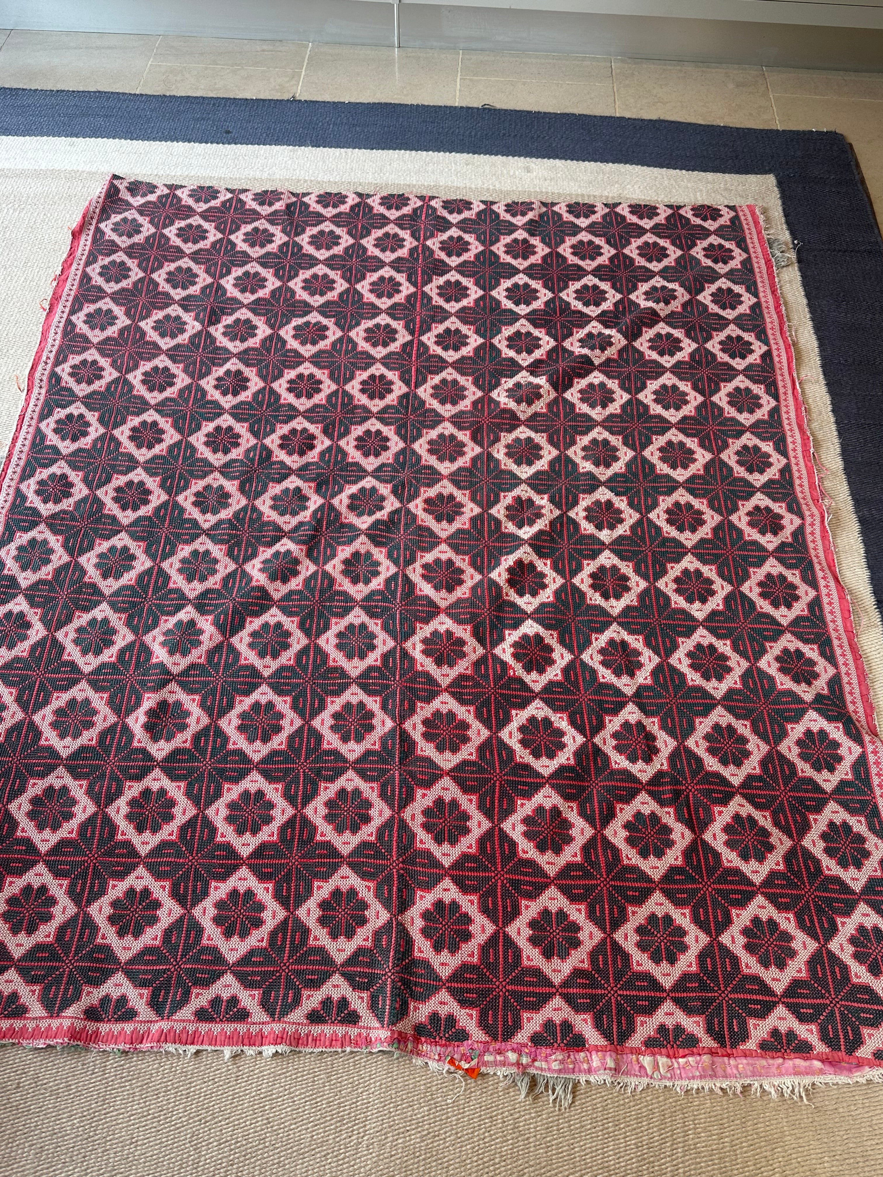 Pink and Green Bengal Handmade Quilt