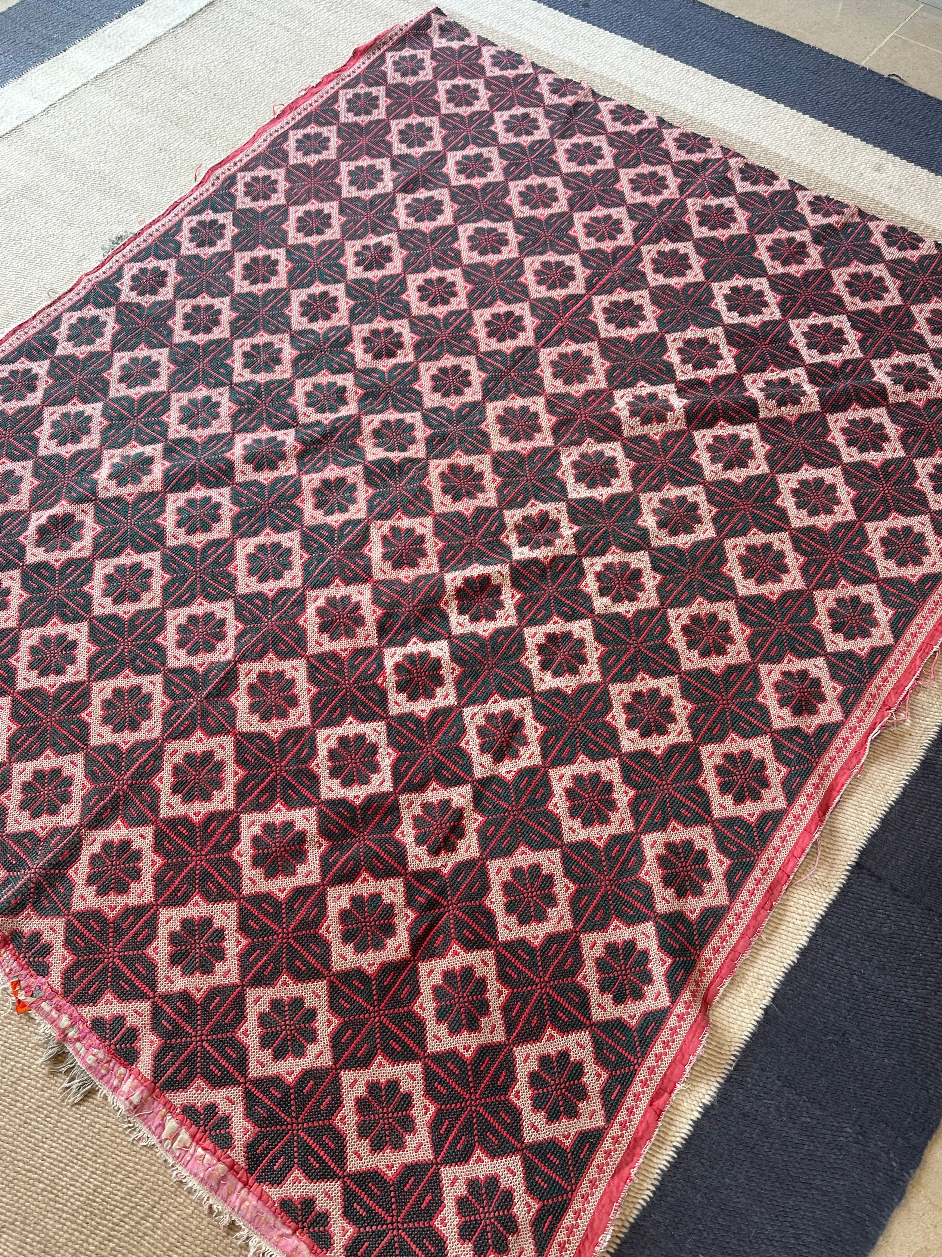 Pink and Green Bengal Handmade Quilt