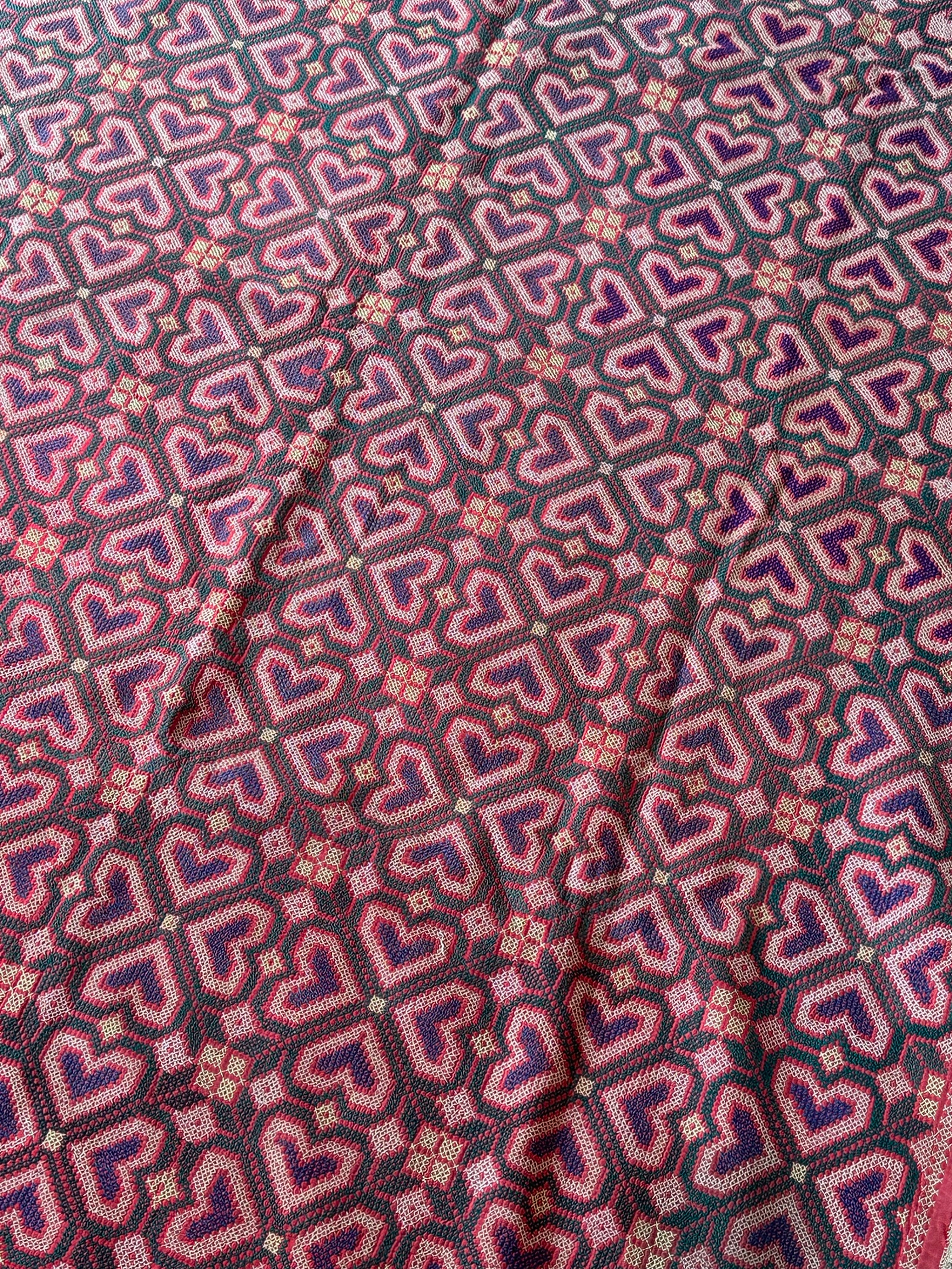 Green, yellow and Pink Bengal Quilt