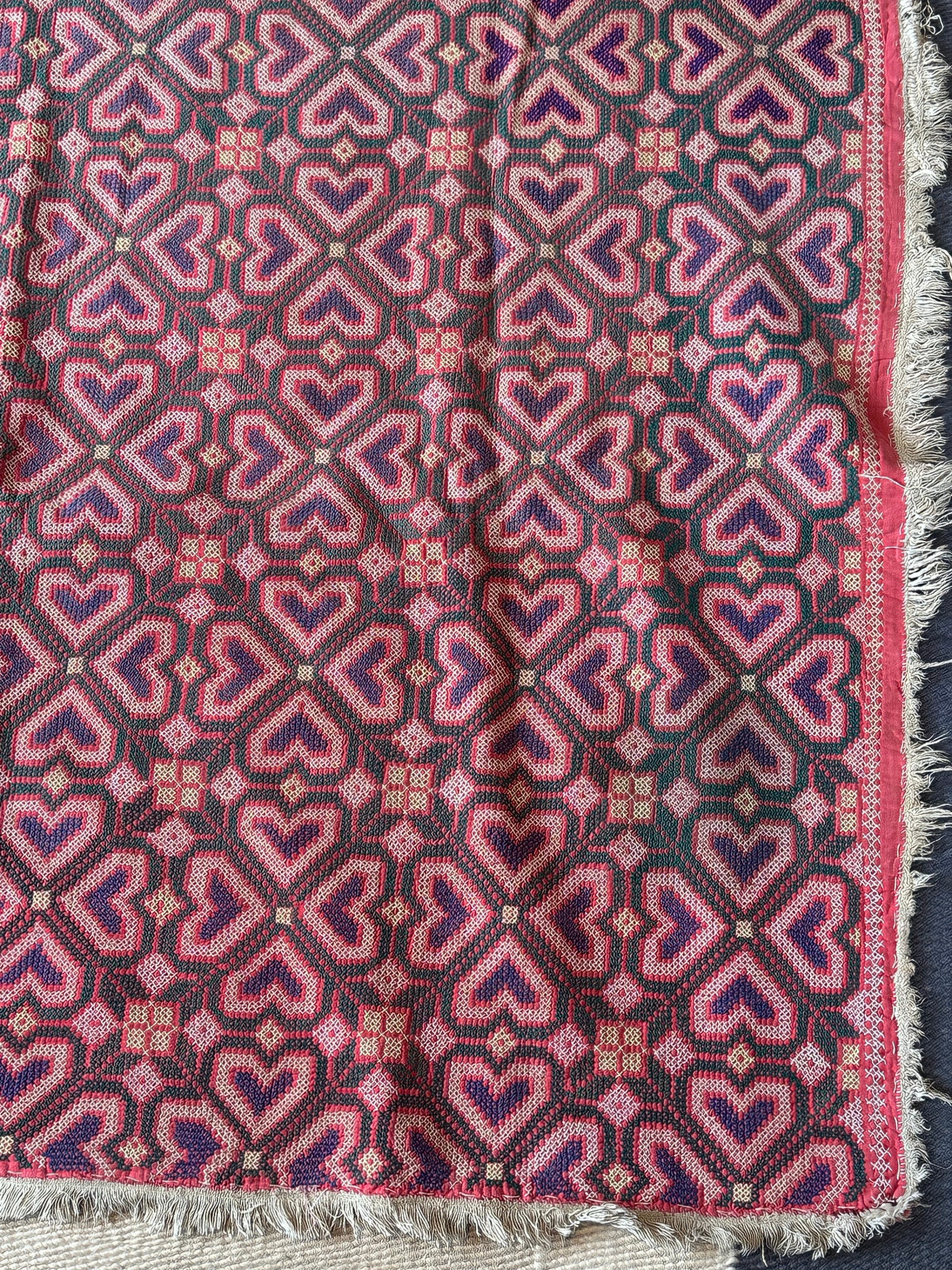 Green, yellow and Pink Bengal Quilt