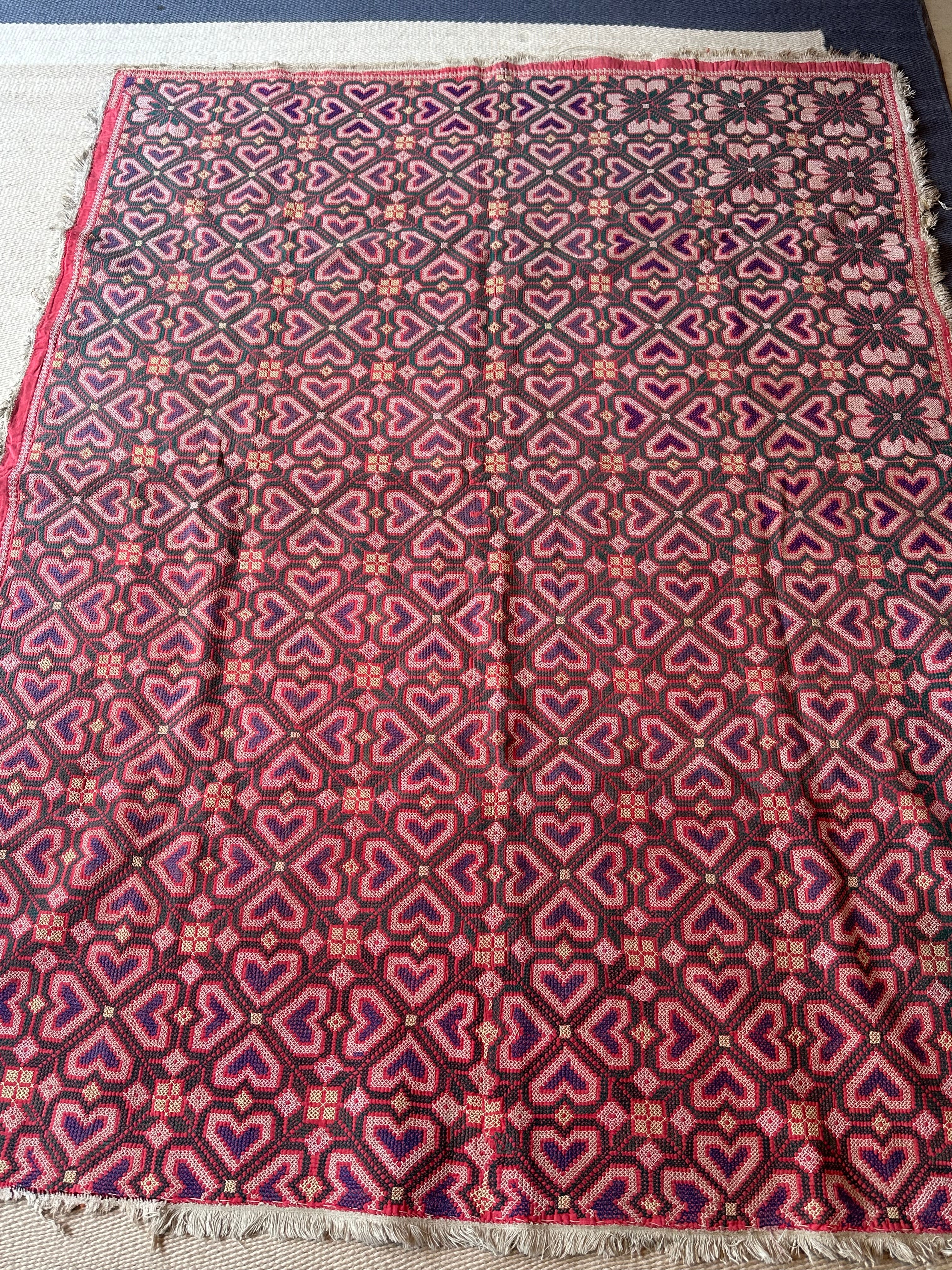 Green, yellow and Pink Bengal Quilt