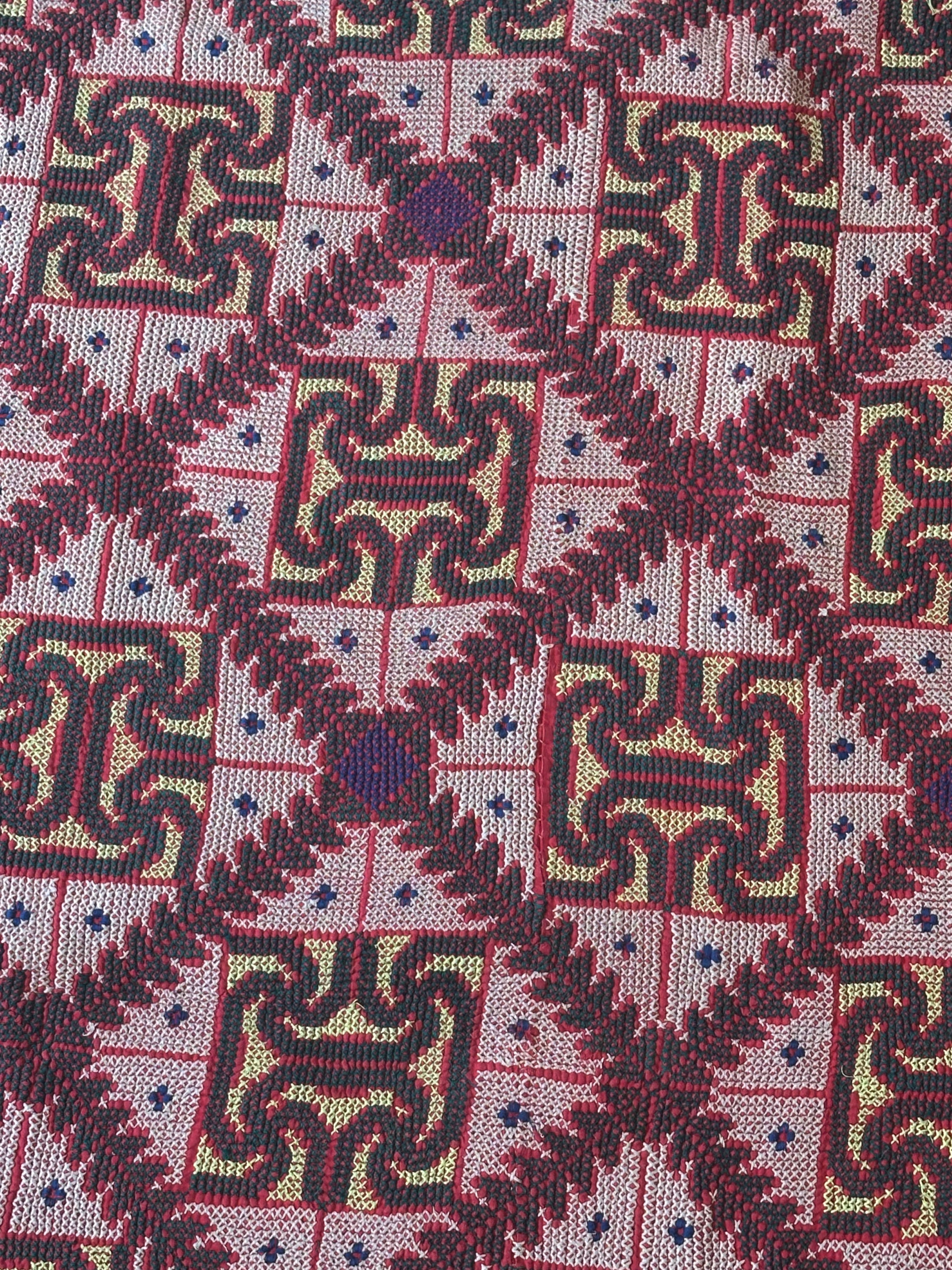 Vibrant Yellow and Pink Handmade Bengal Quilt