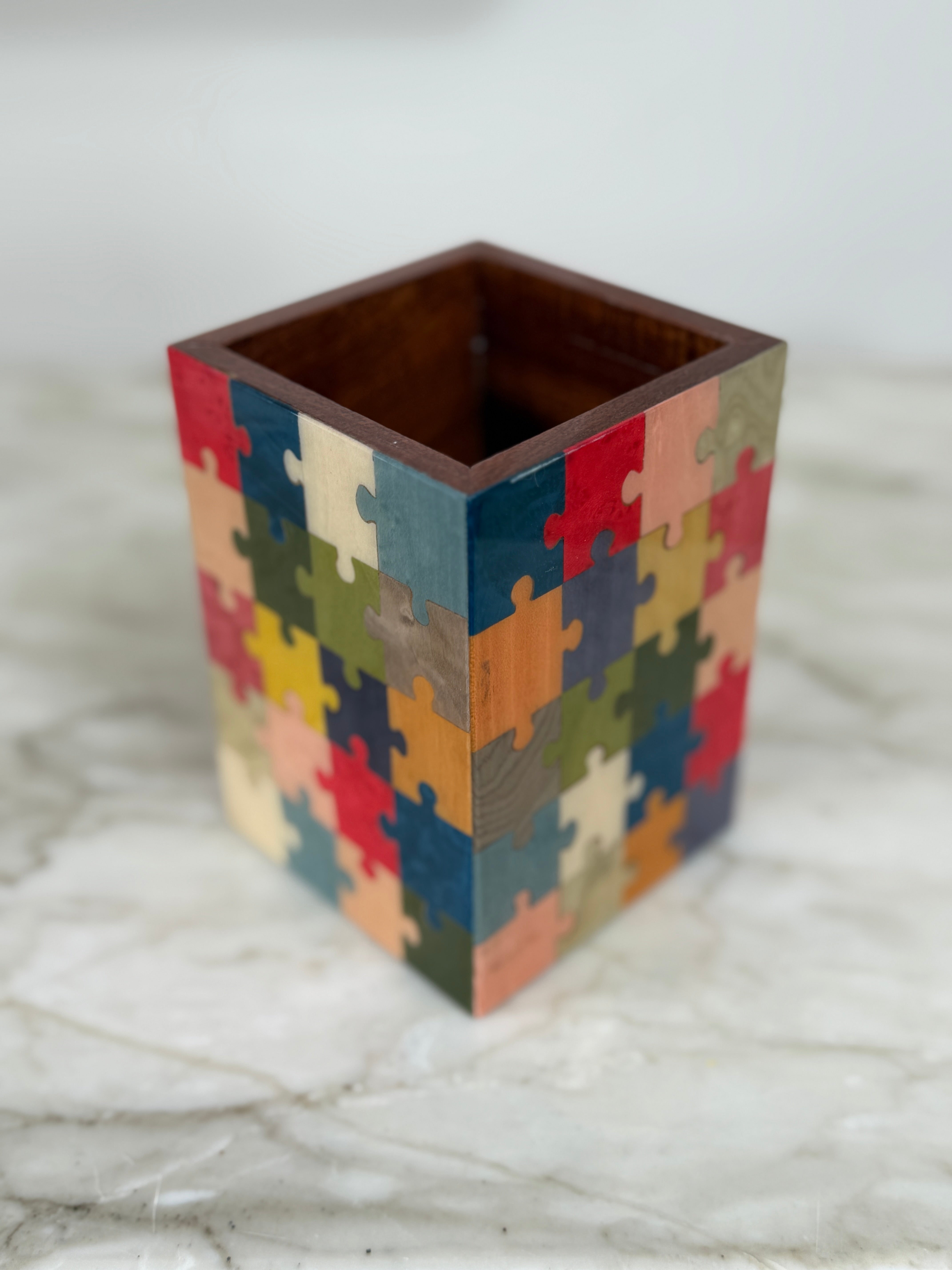 Italian Handmade Marquetry Pen Holders