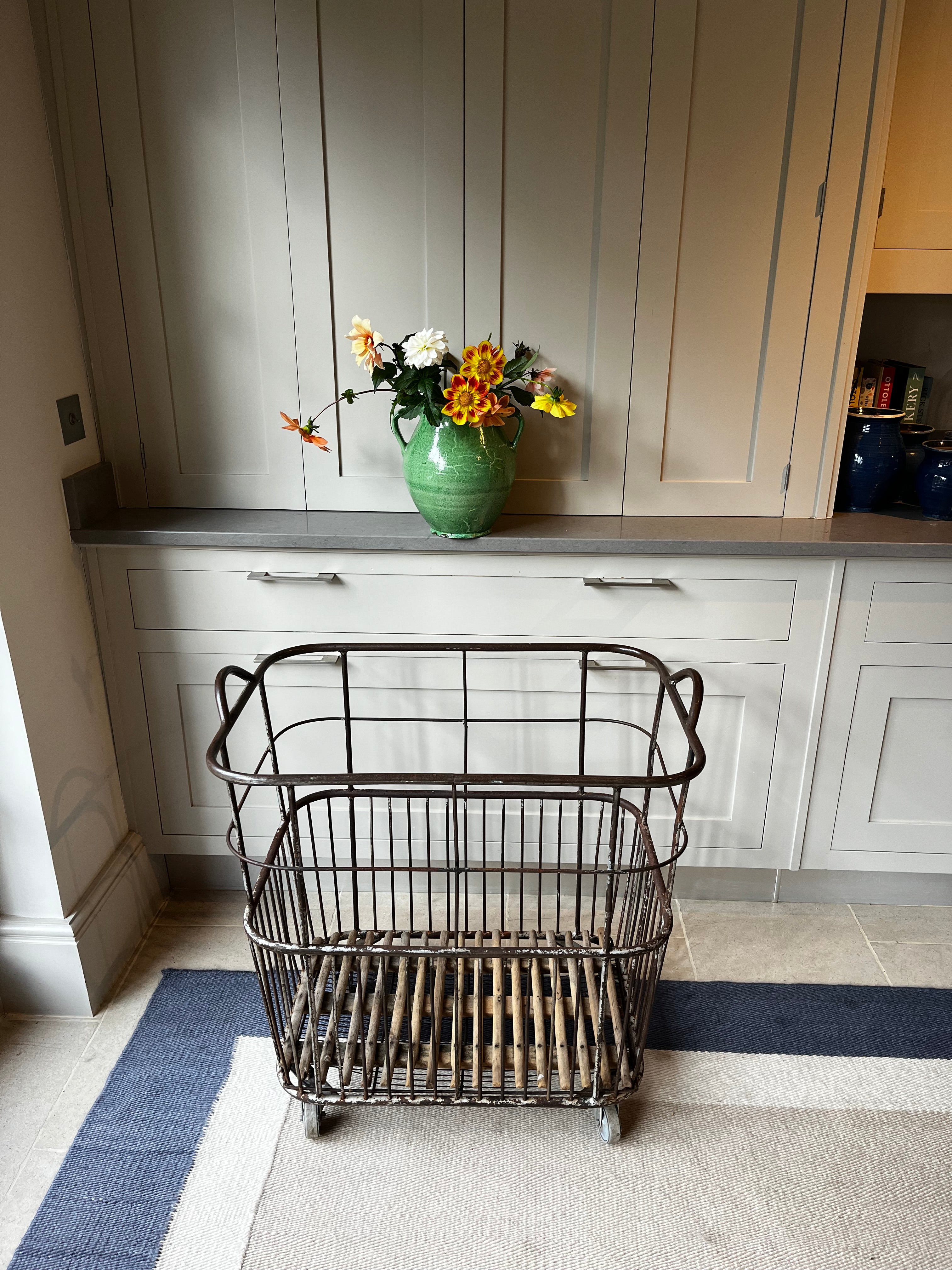 French Metal Baguette Trolley on Castors