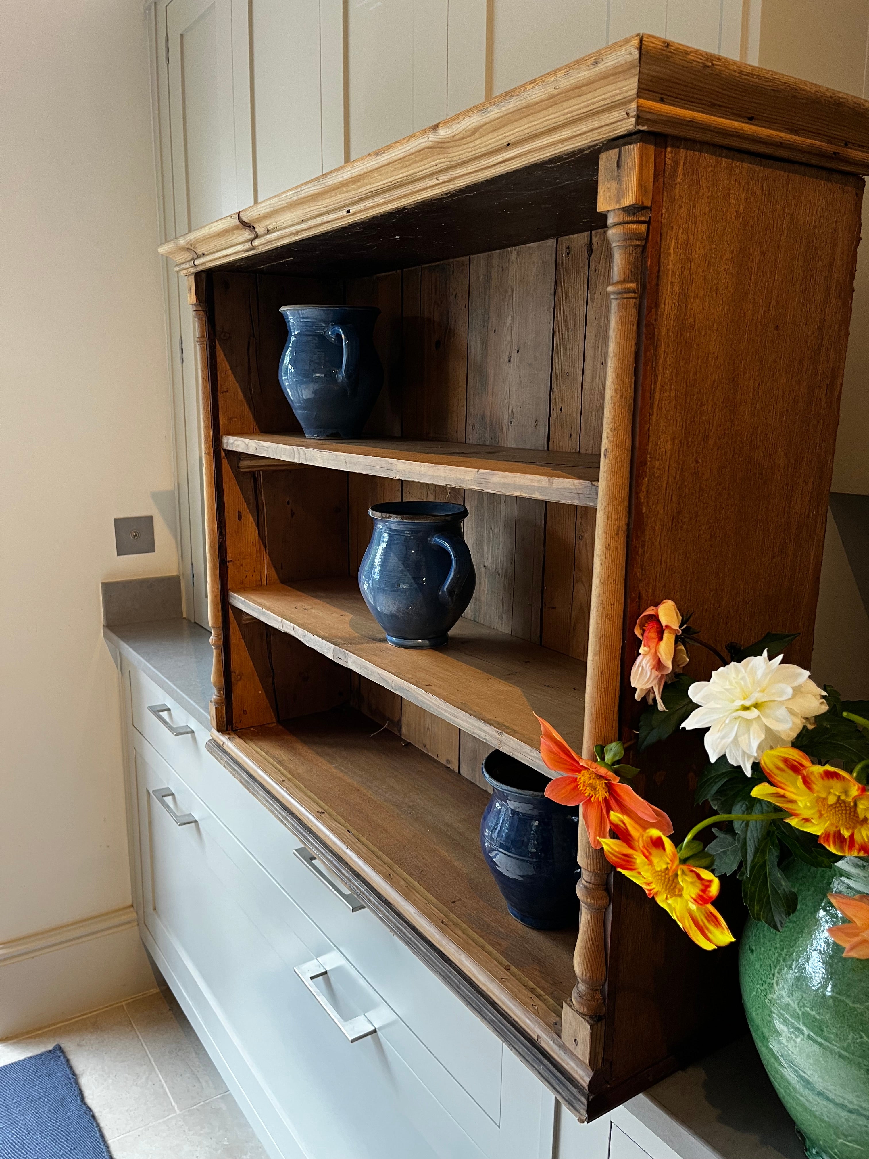Small Pine Wall Shelves with Column Details