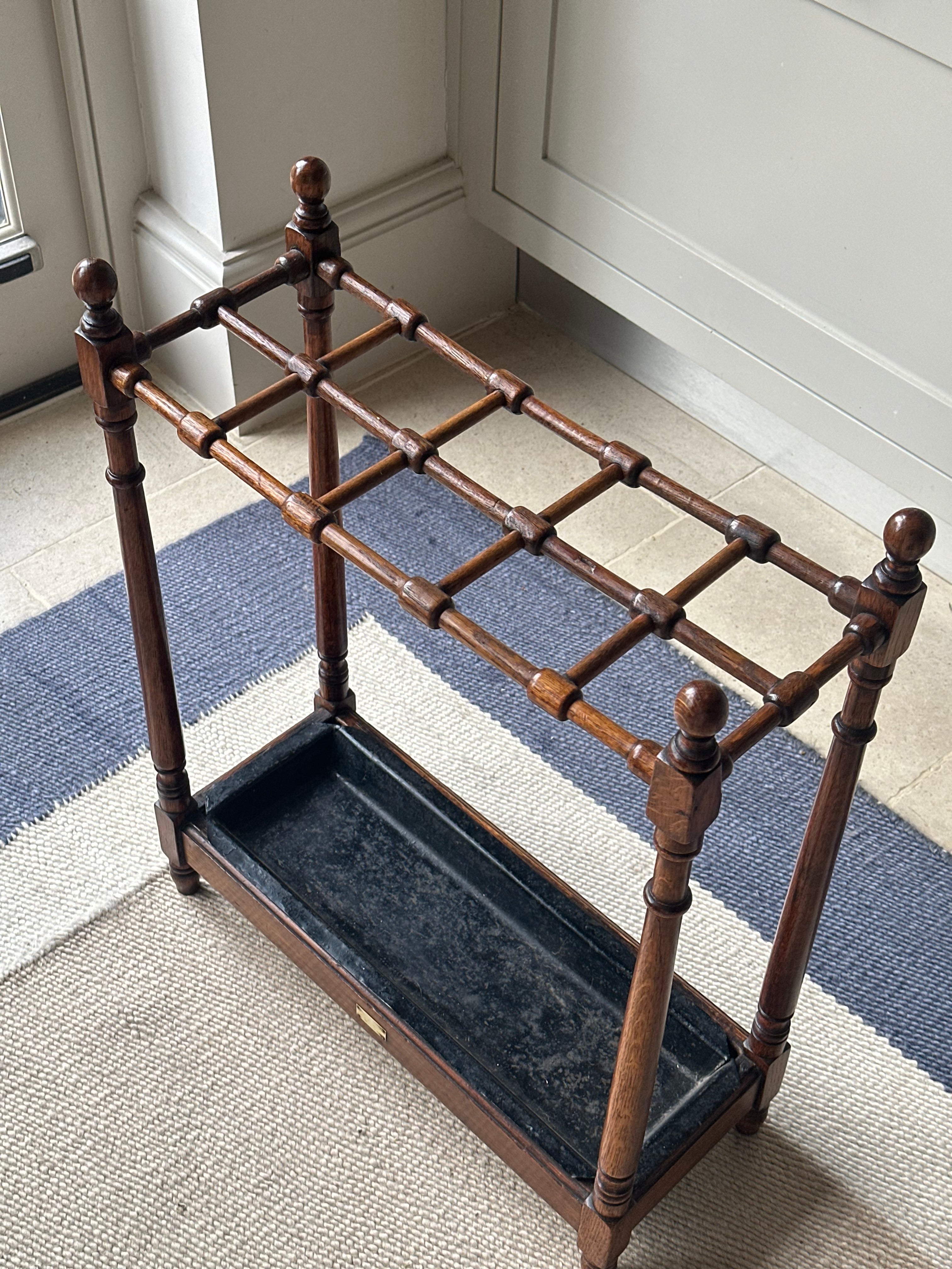 Arts and Crafts Oak Stick Stand
