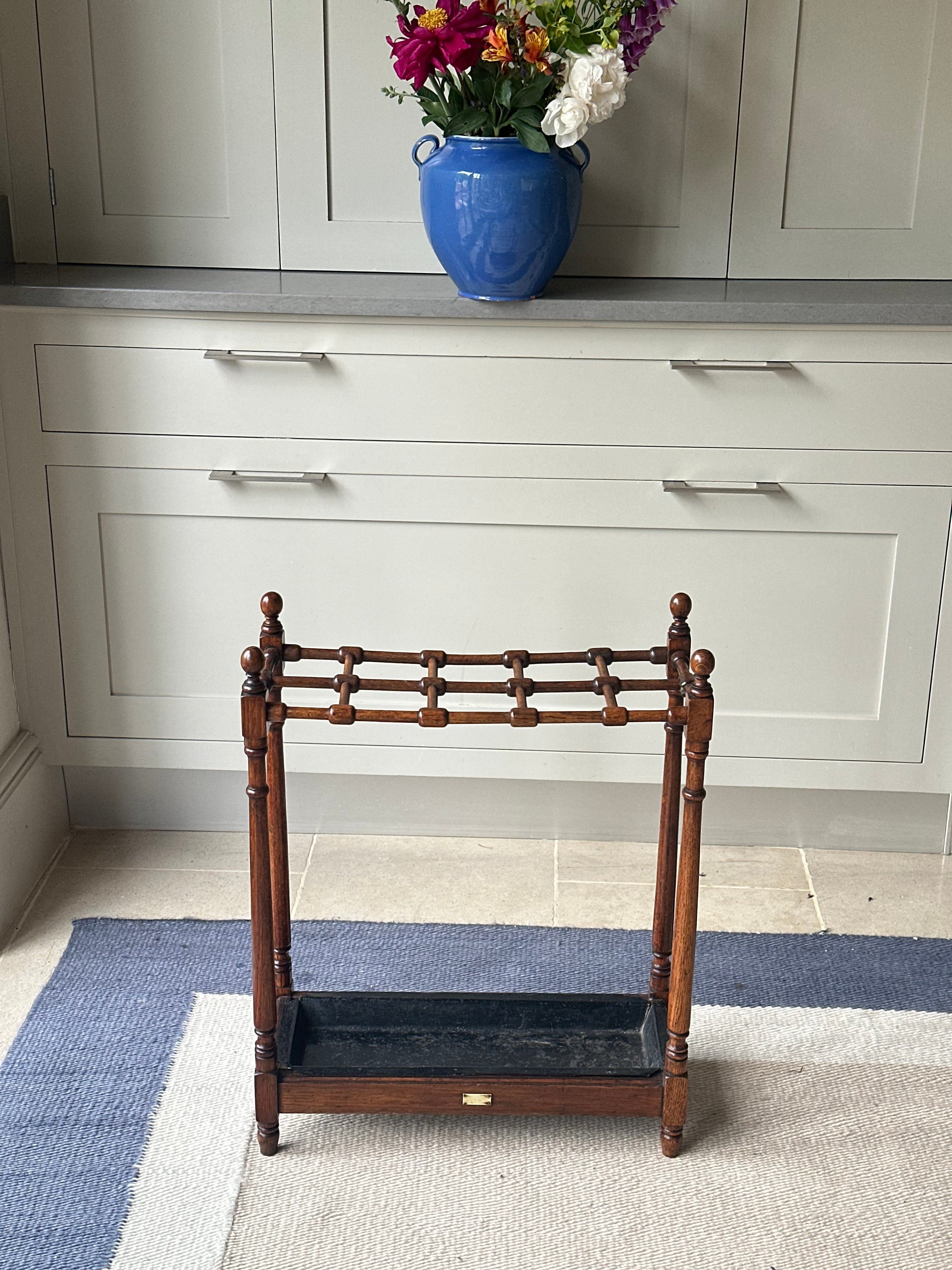Arts and Crafts Oak Stick Stand