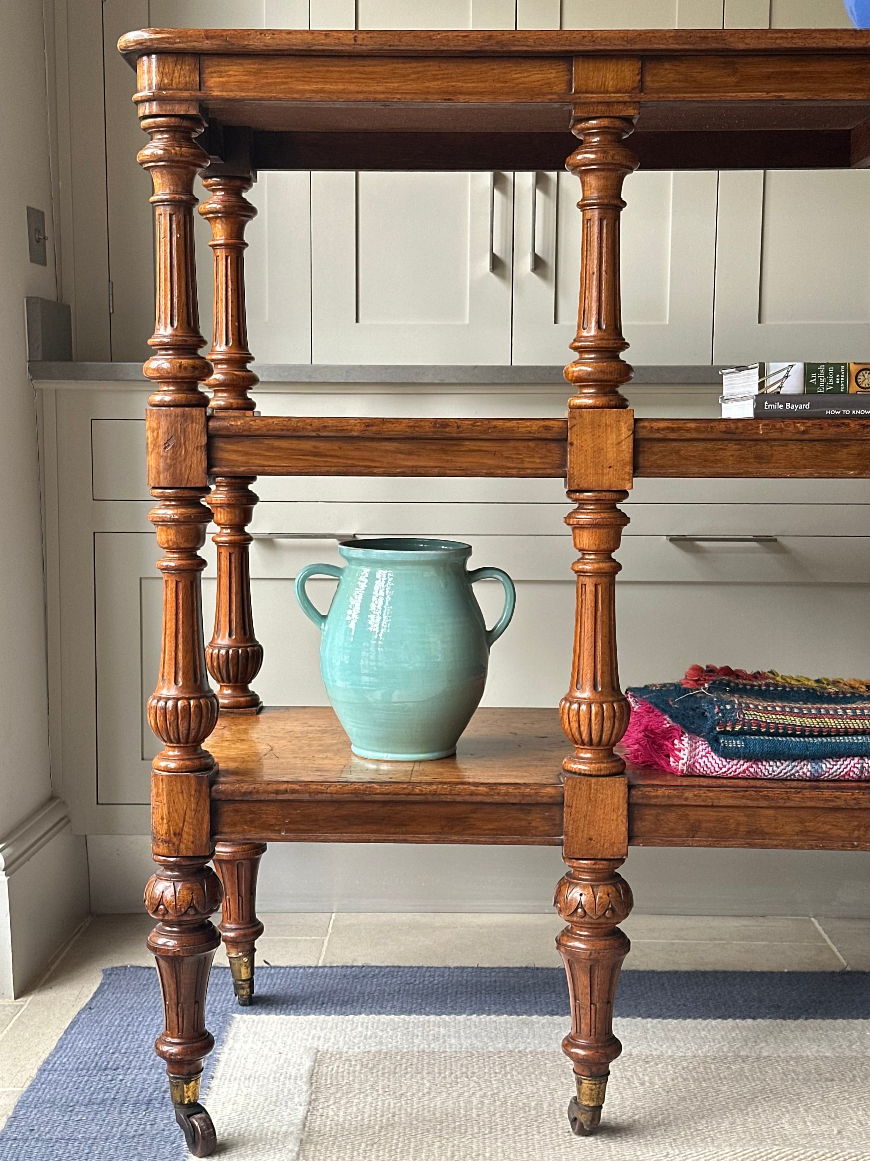 Large 19th Century Golden Oak 3 Tier Buffet