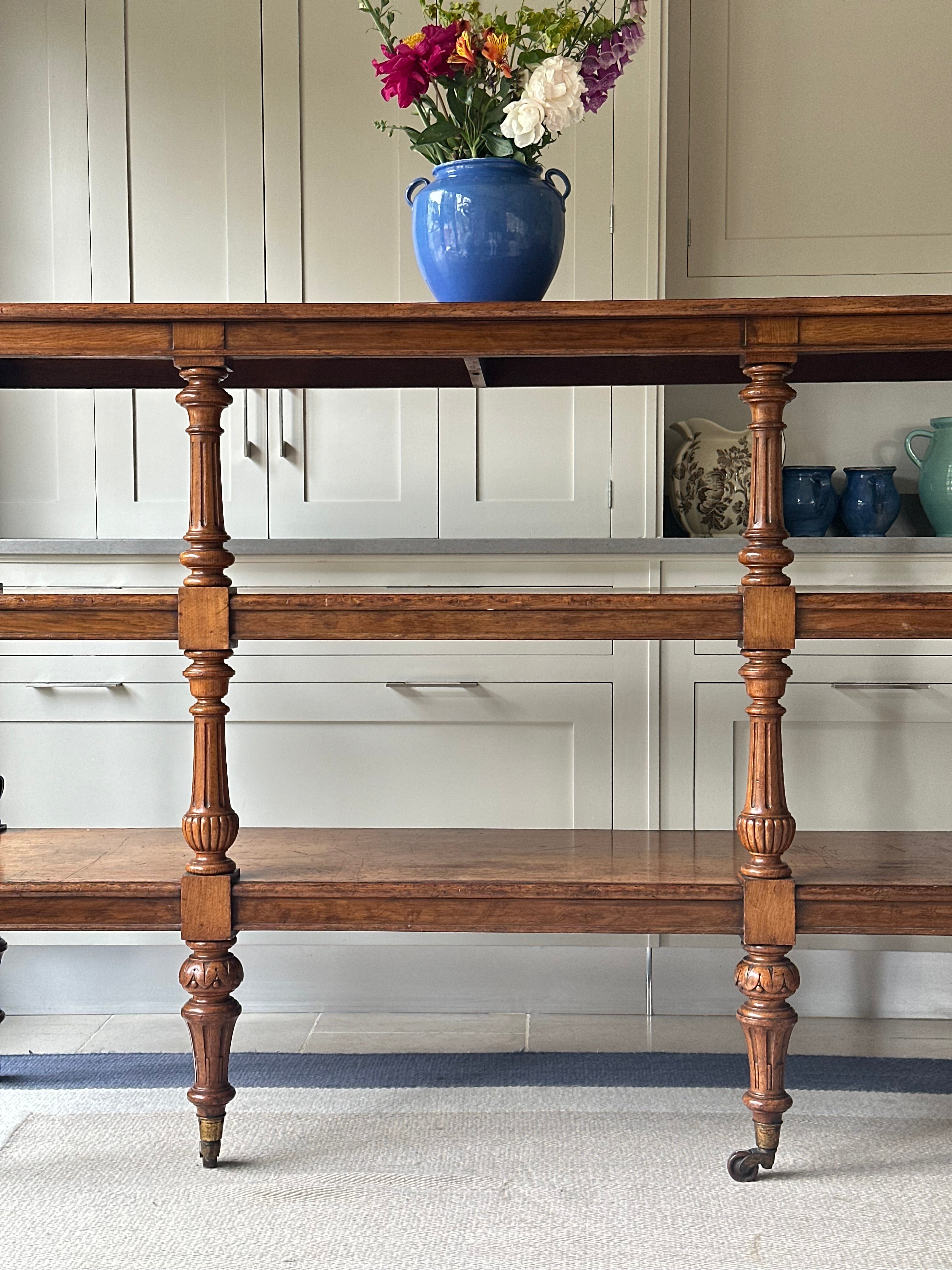 Large 19th Century Golden Oak 3 Tier Buffet