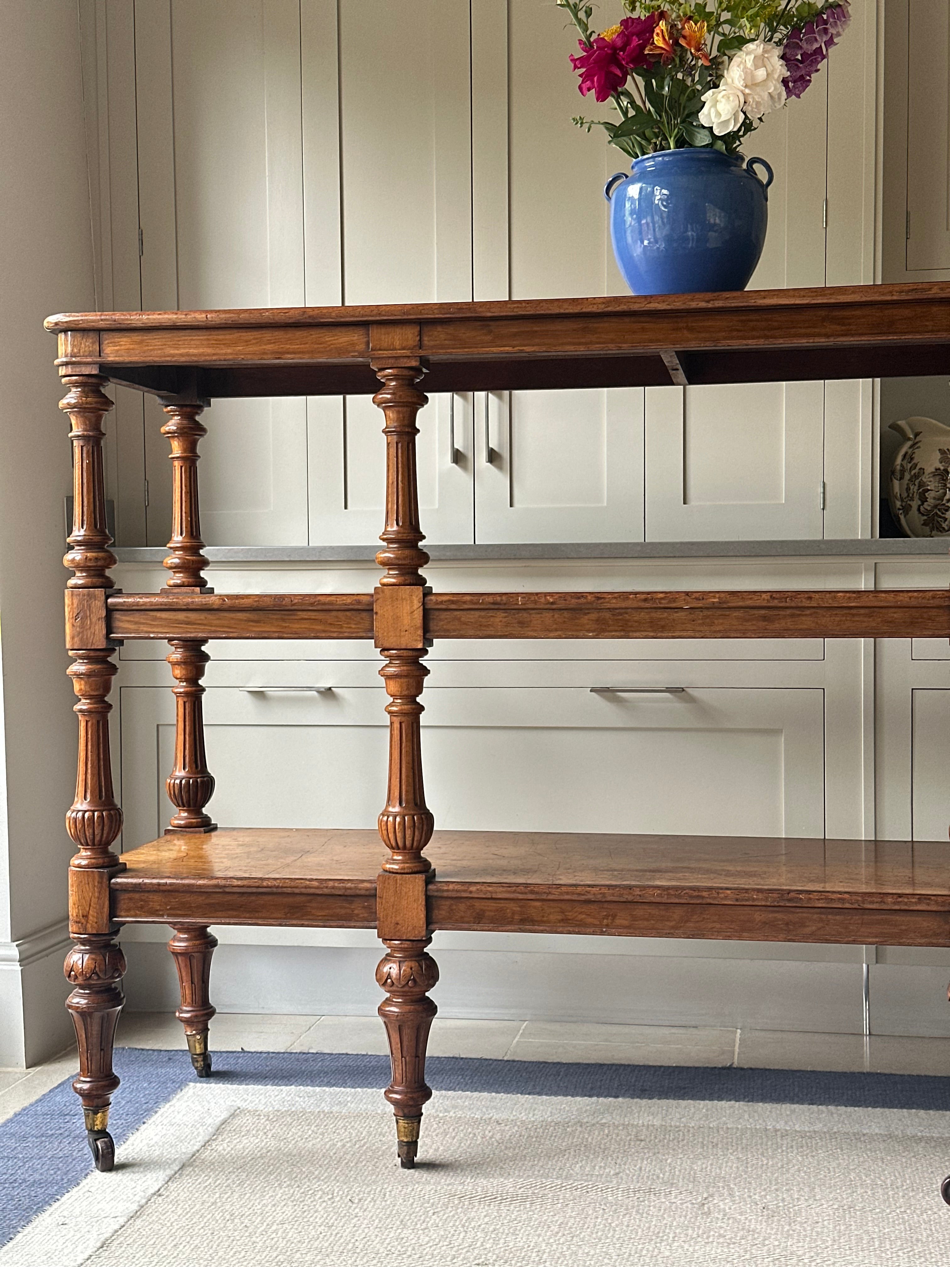 Large 19th Century Golden Oak 3 Tier Buffet