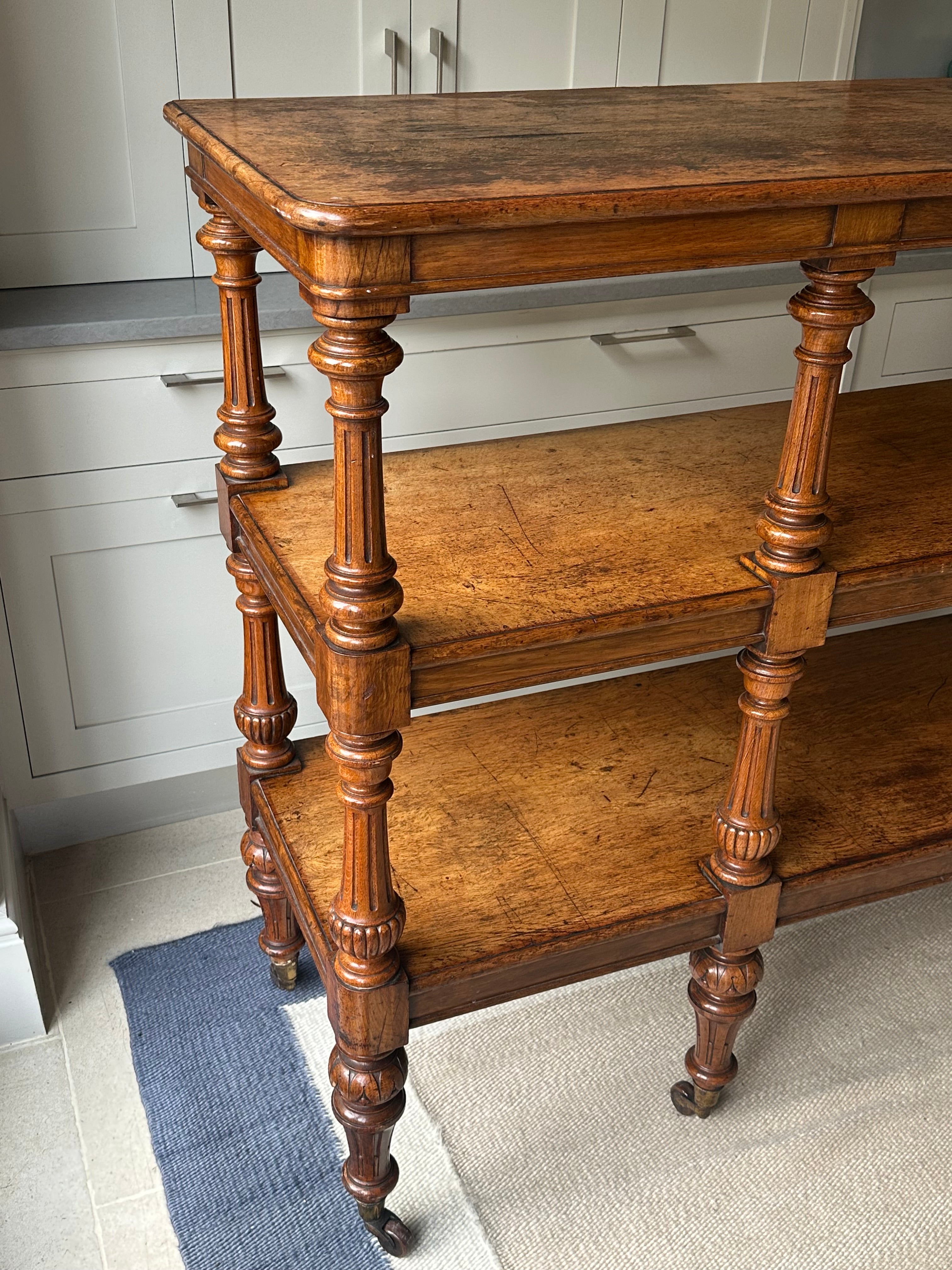 Large 19th Century Golden Oak 3 Tier Buffet