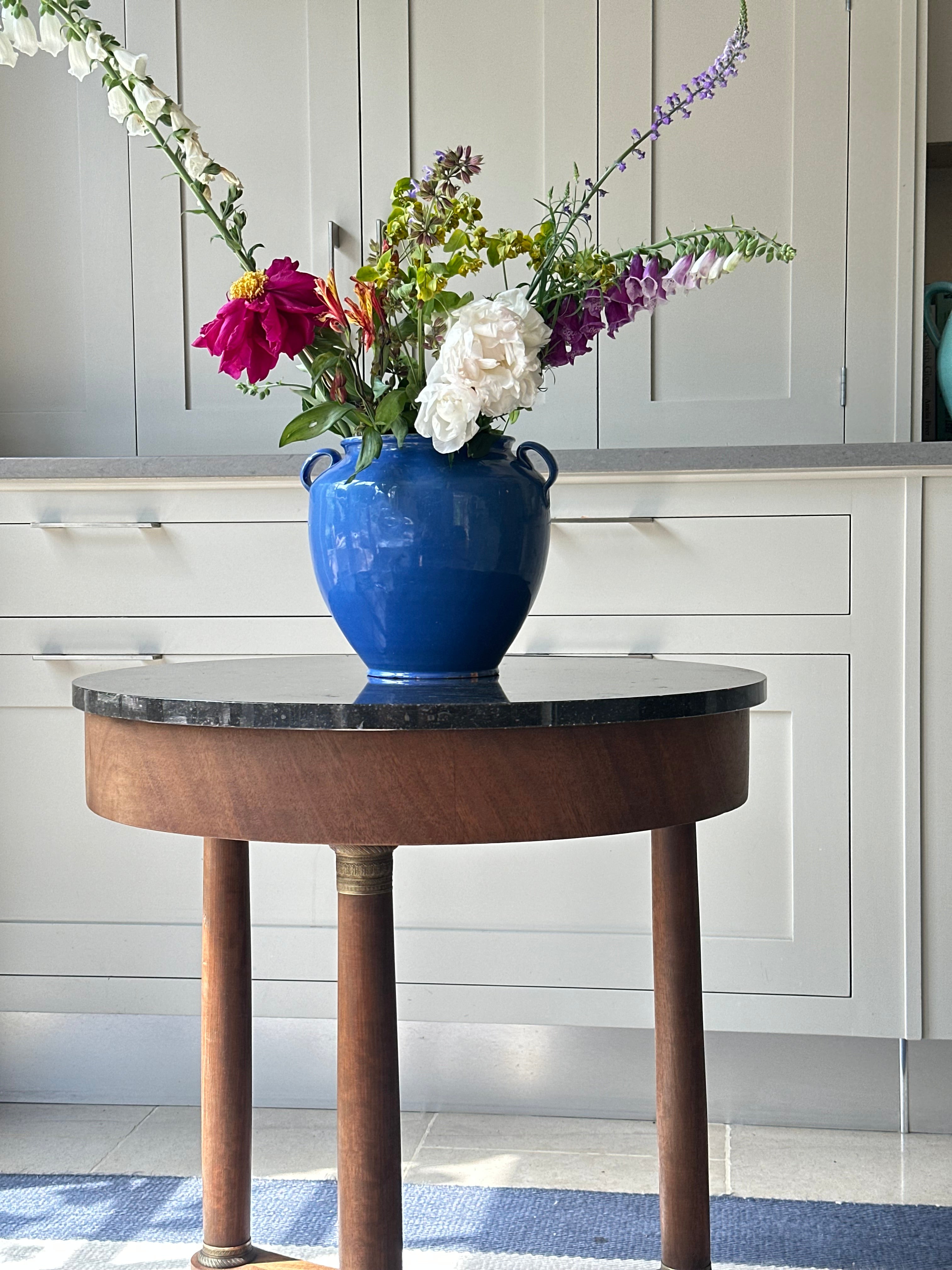 French Empire Gueridon with Dapple Grey Marble Top