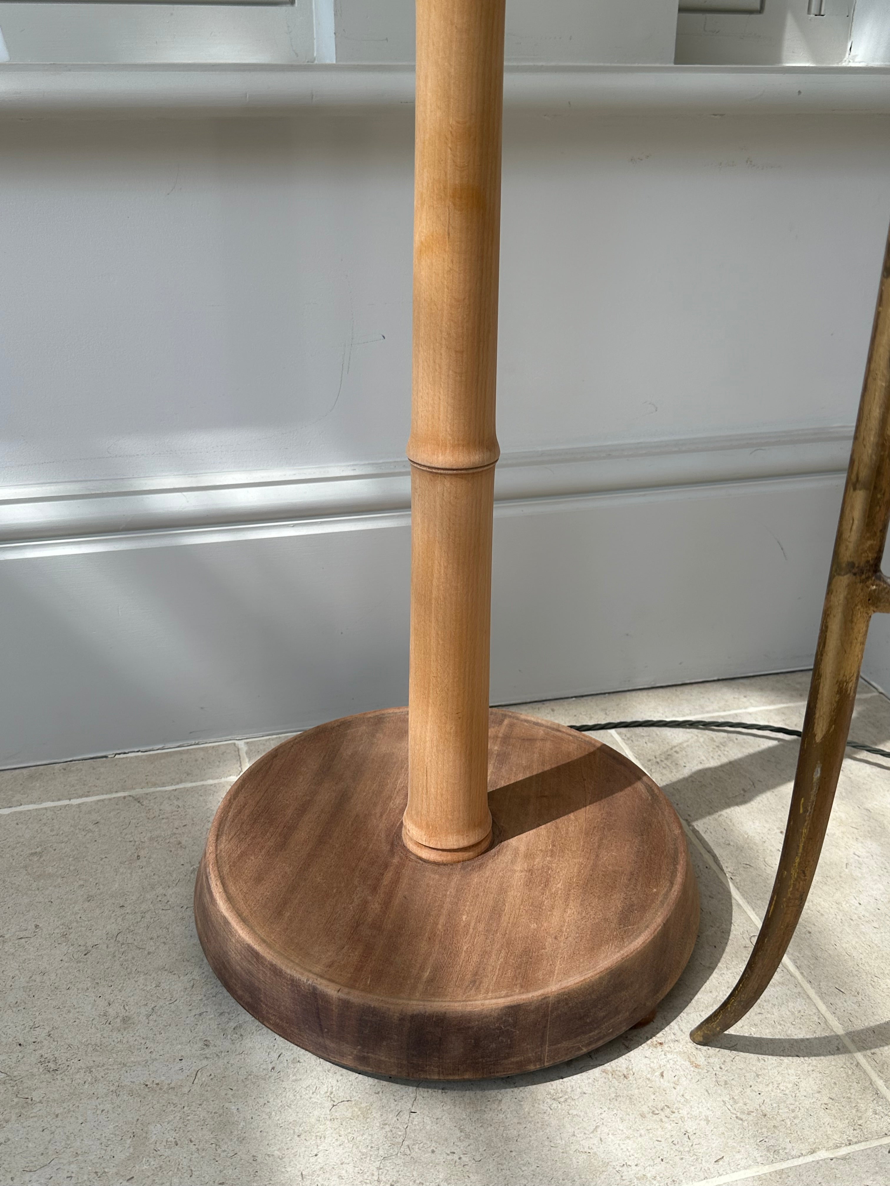 Faux Bamboo Oak Floor Lamp