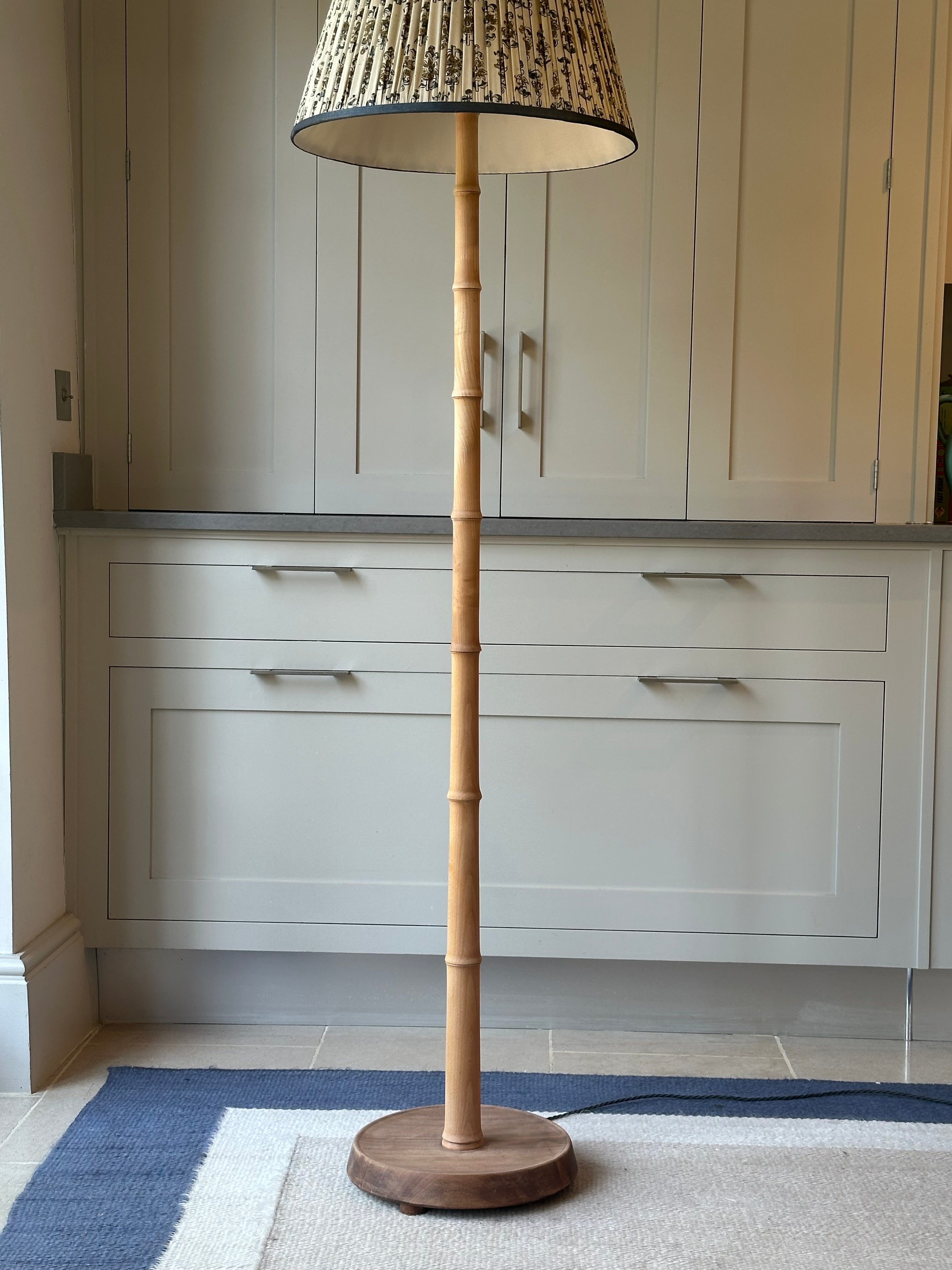 Faux Bamboo Oak Floor Lamp
