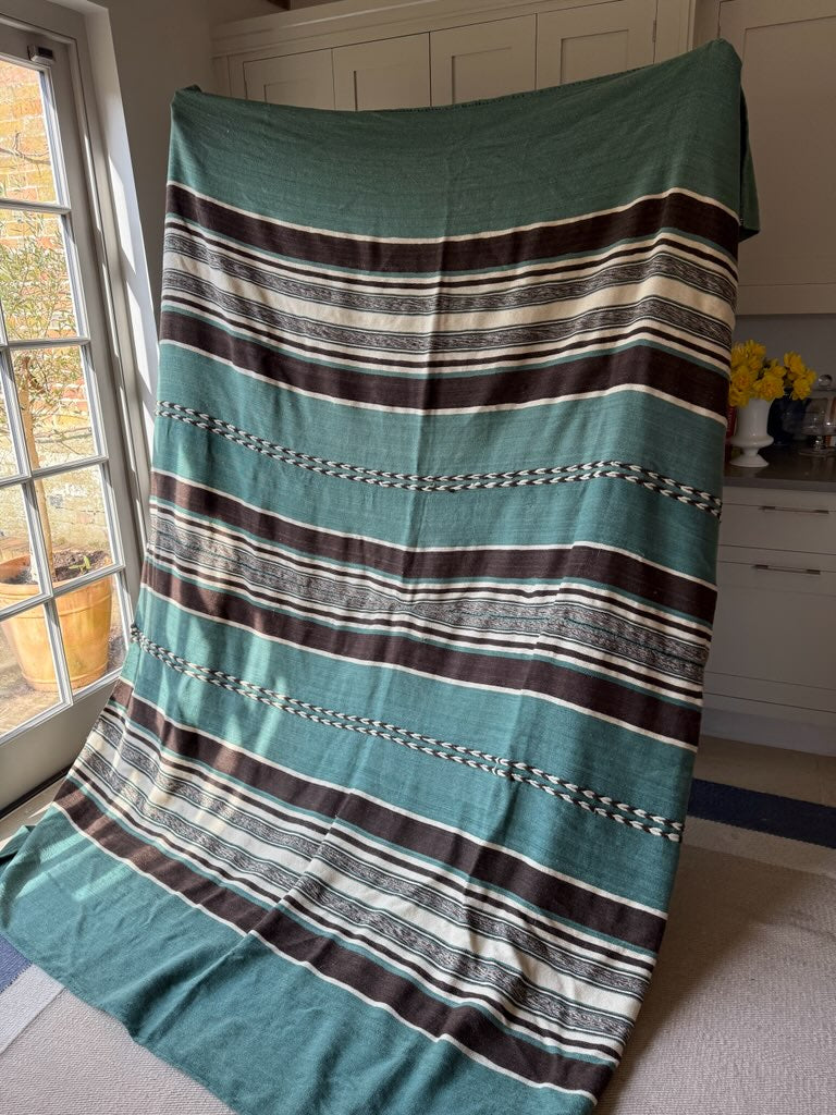 Pale Blue and Cream Continental Blanket