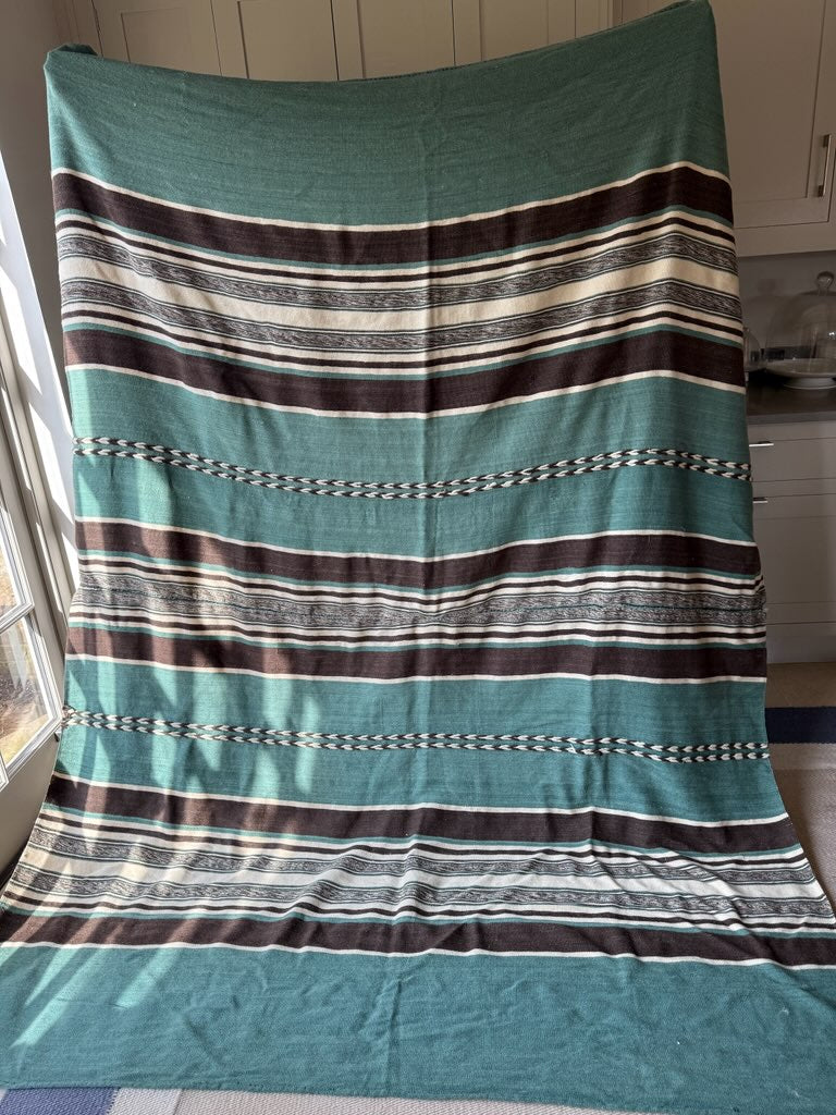 Pale Blue and Cream Continental Blanket