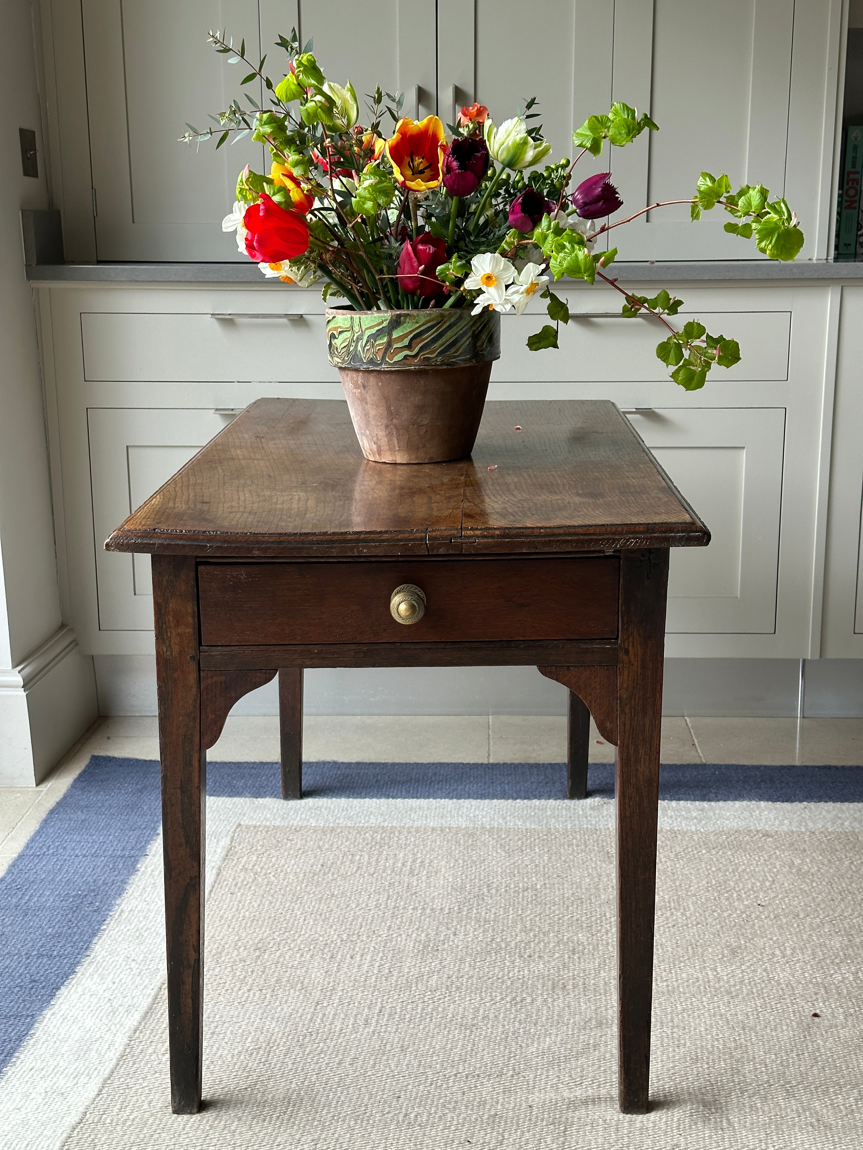 Small 19th Century Oak Table with Drawer