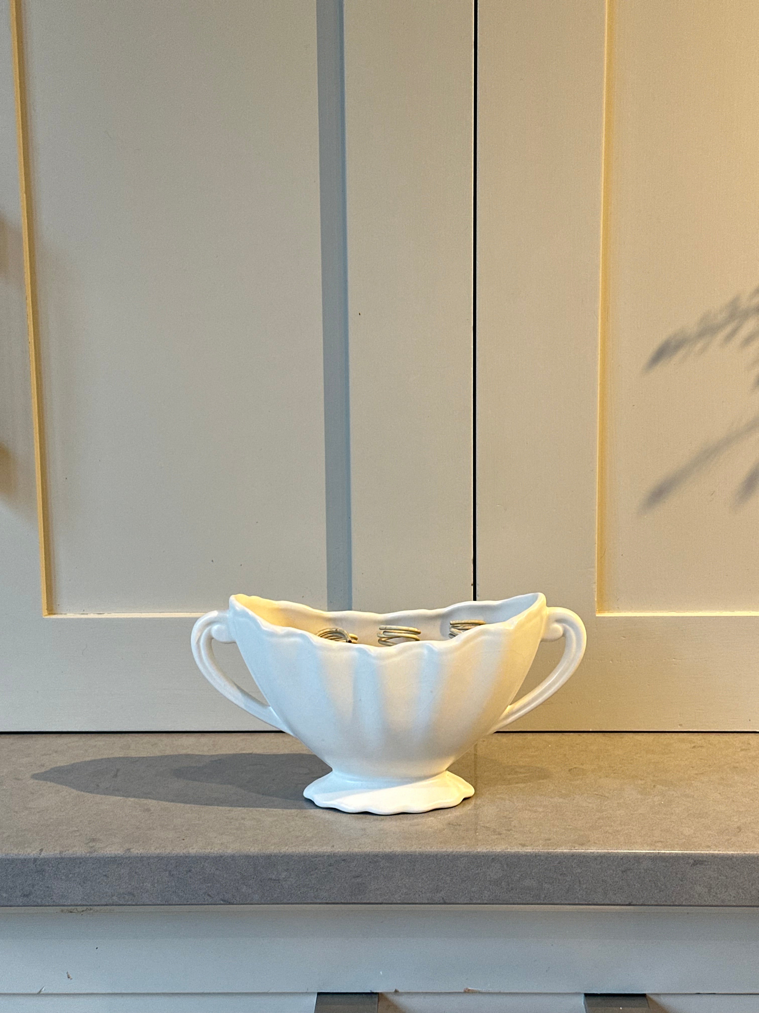 Tiny White Mantel Vase