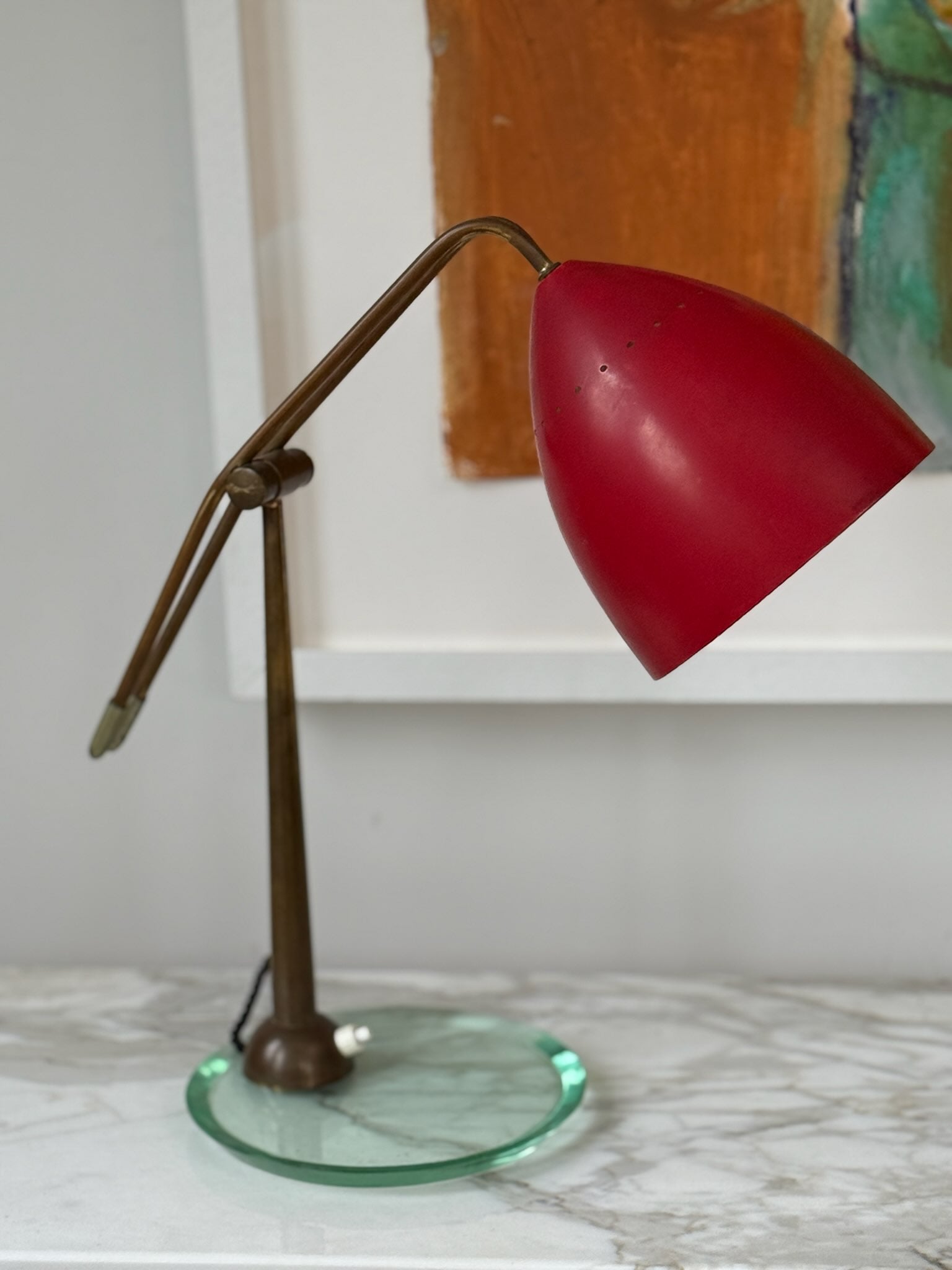 Red Double Stem Stilnovo Lamp