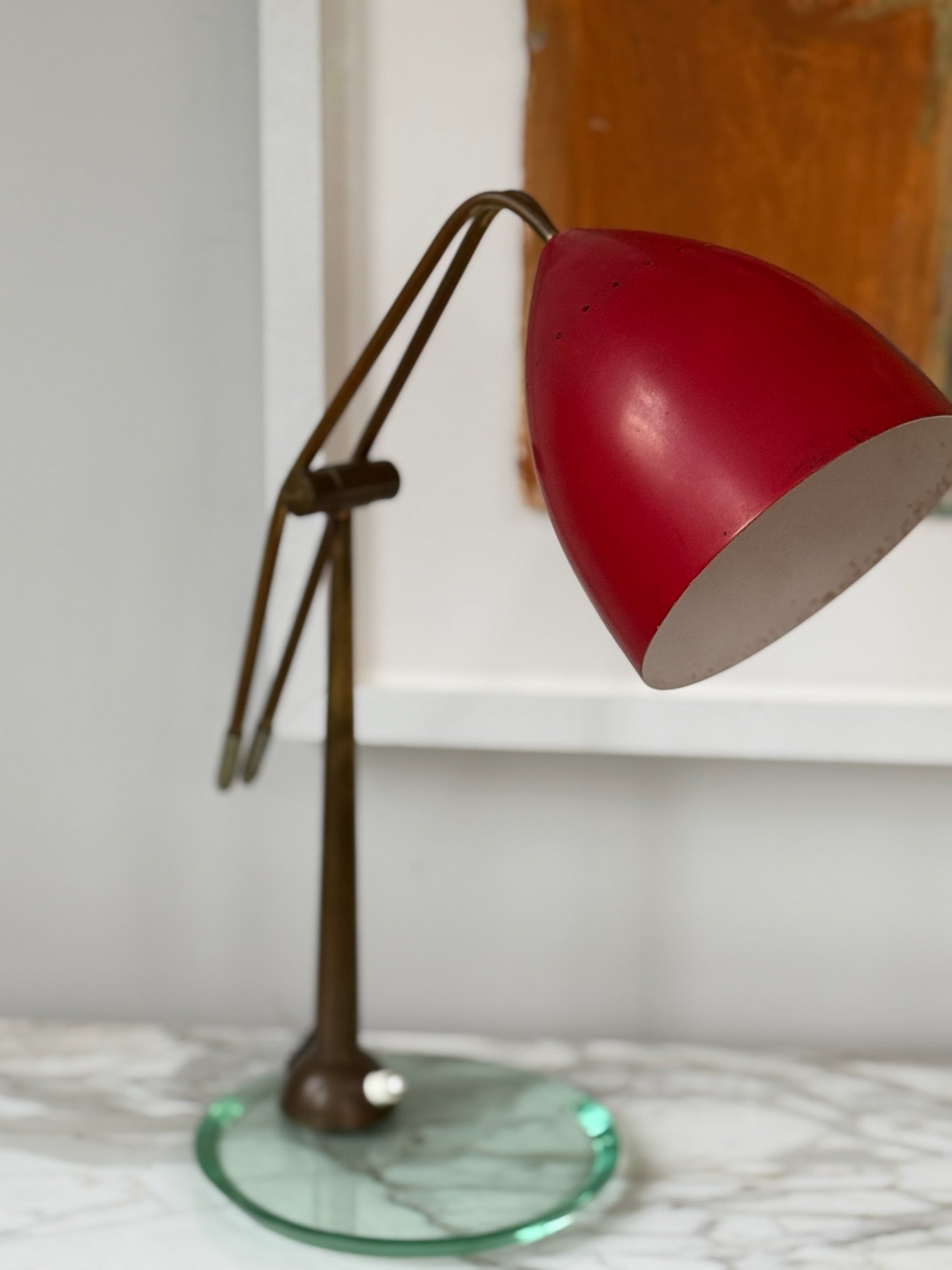 Red Double Stem Stilnovo Lamp