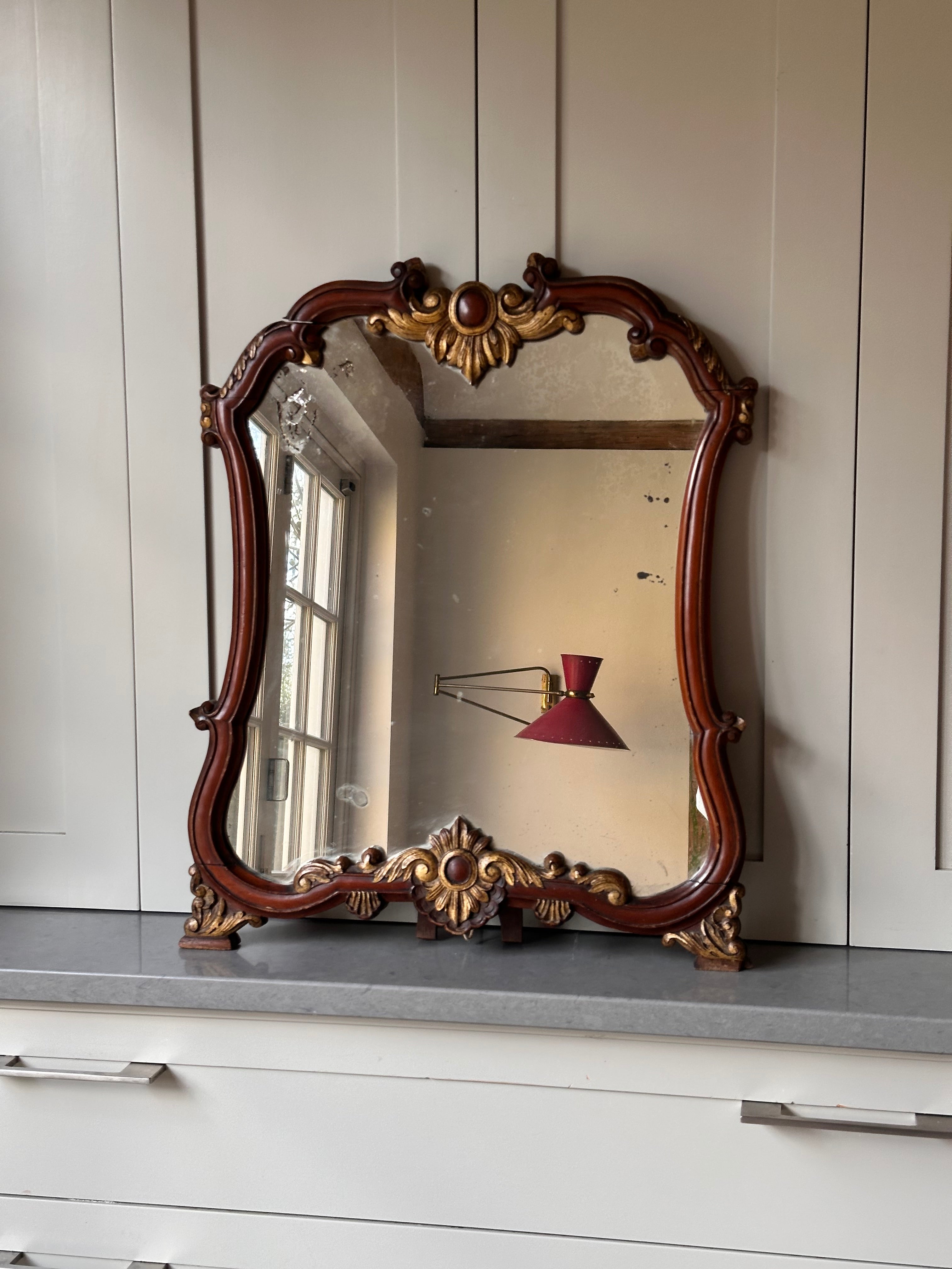 Antique Gilt Wooden Dressing Table Mirror