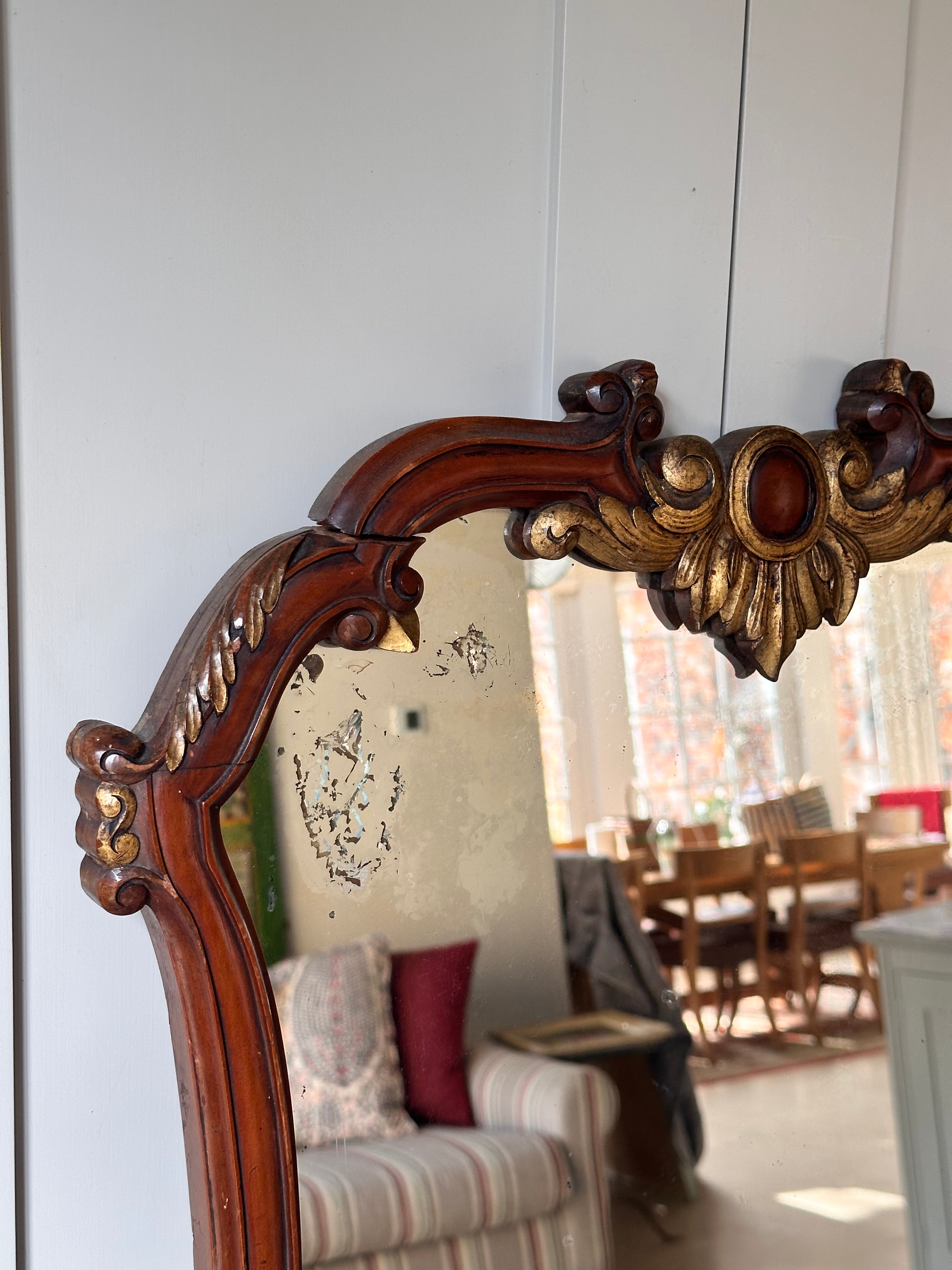 Antique Gilt Wooden Dressing Table Mirror
