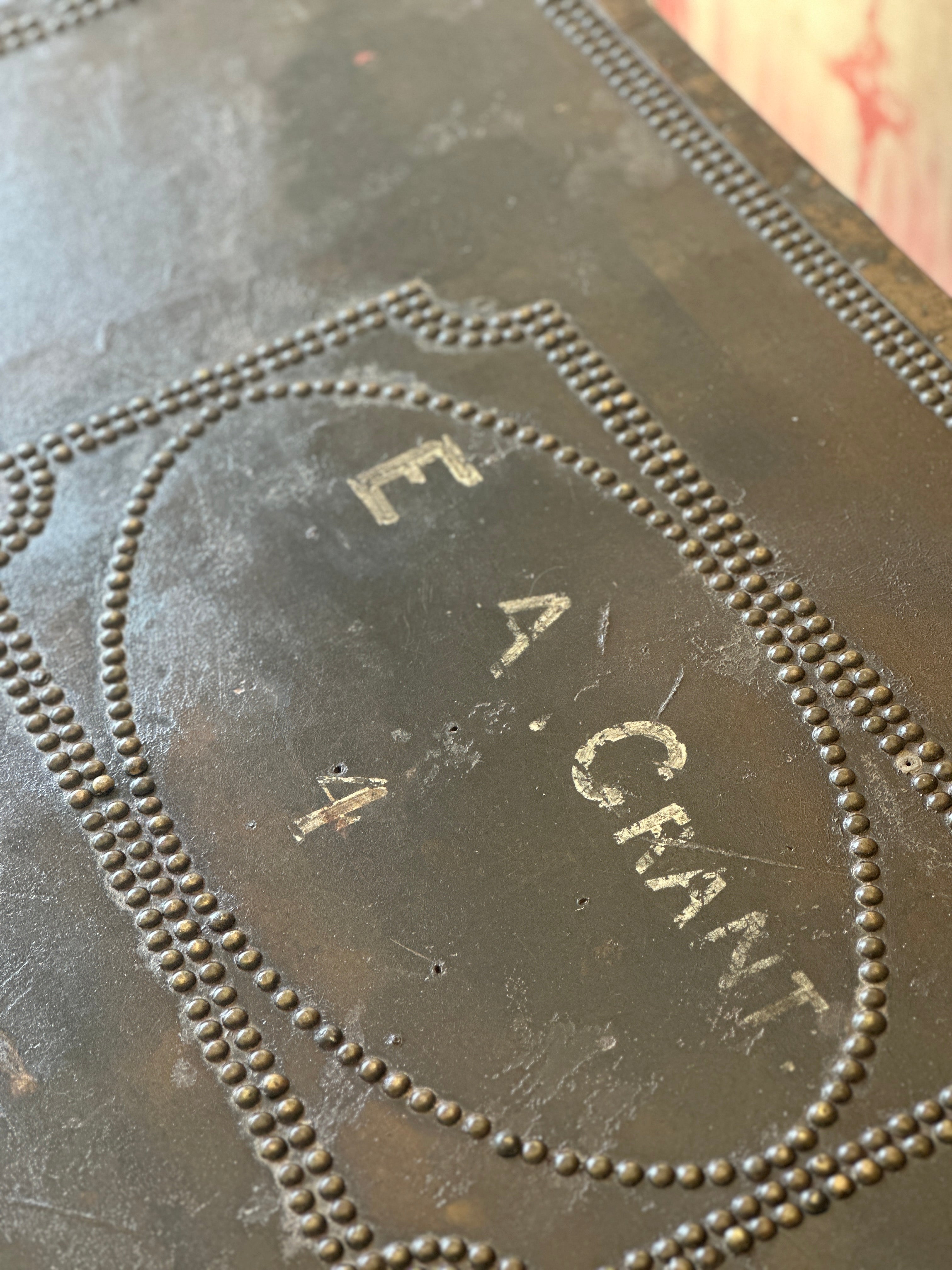 Rare 19th Century large leather & camphor wood campaign chest