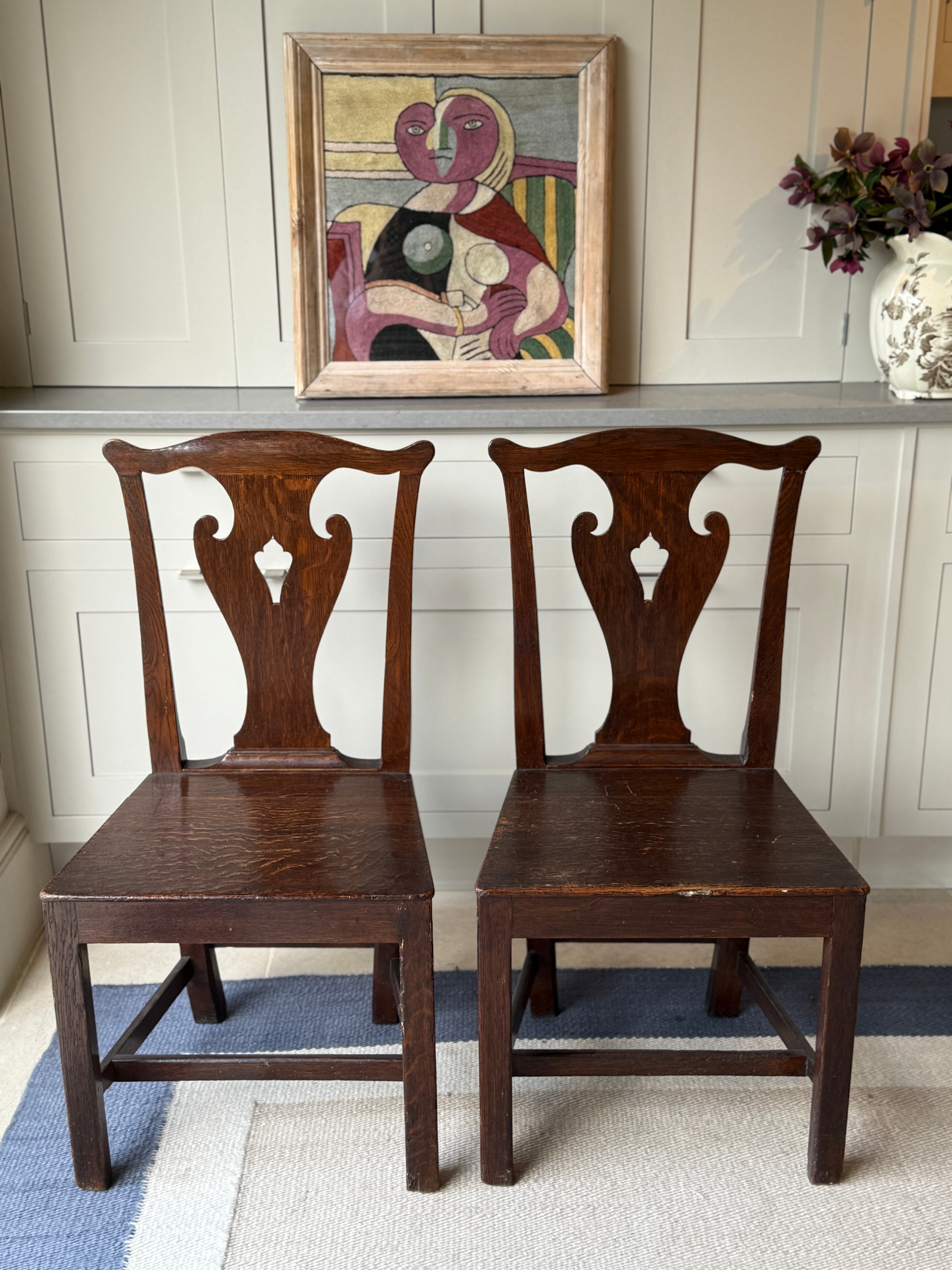 Pair of English Oak Chairs
