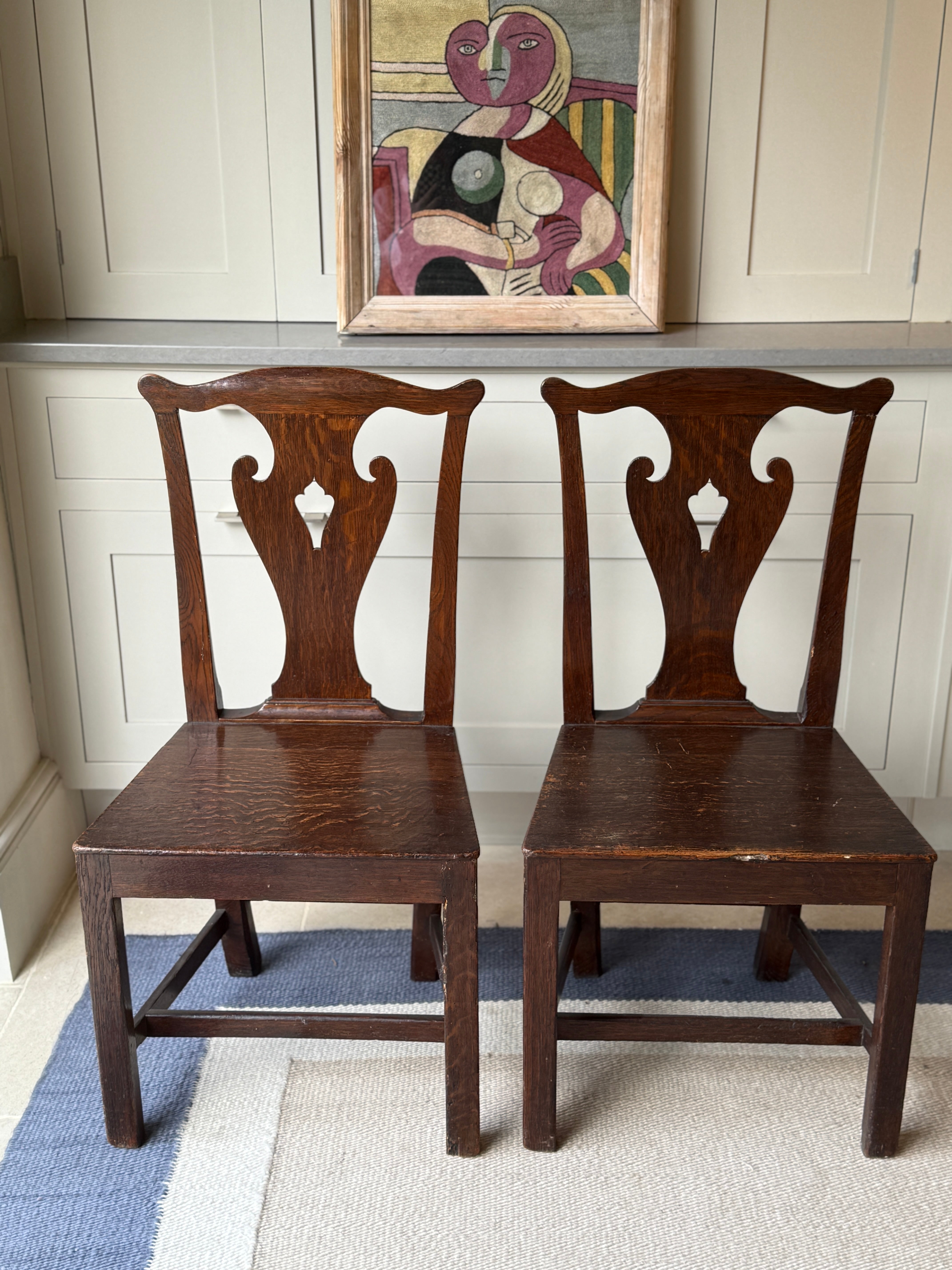 Pair of English Oak Chairs