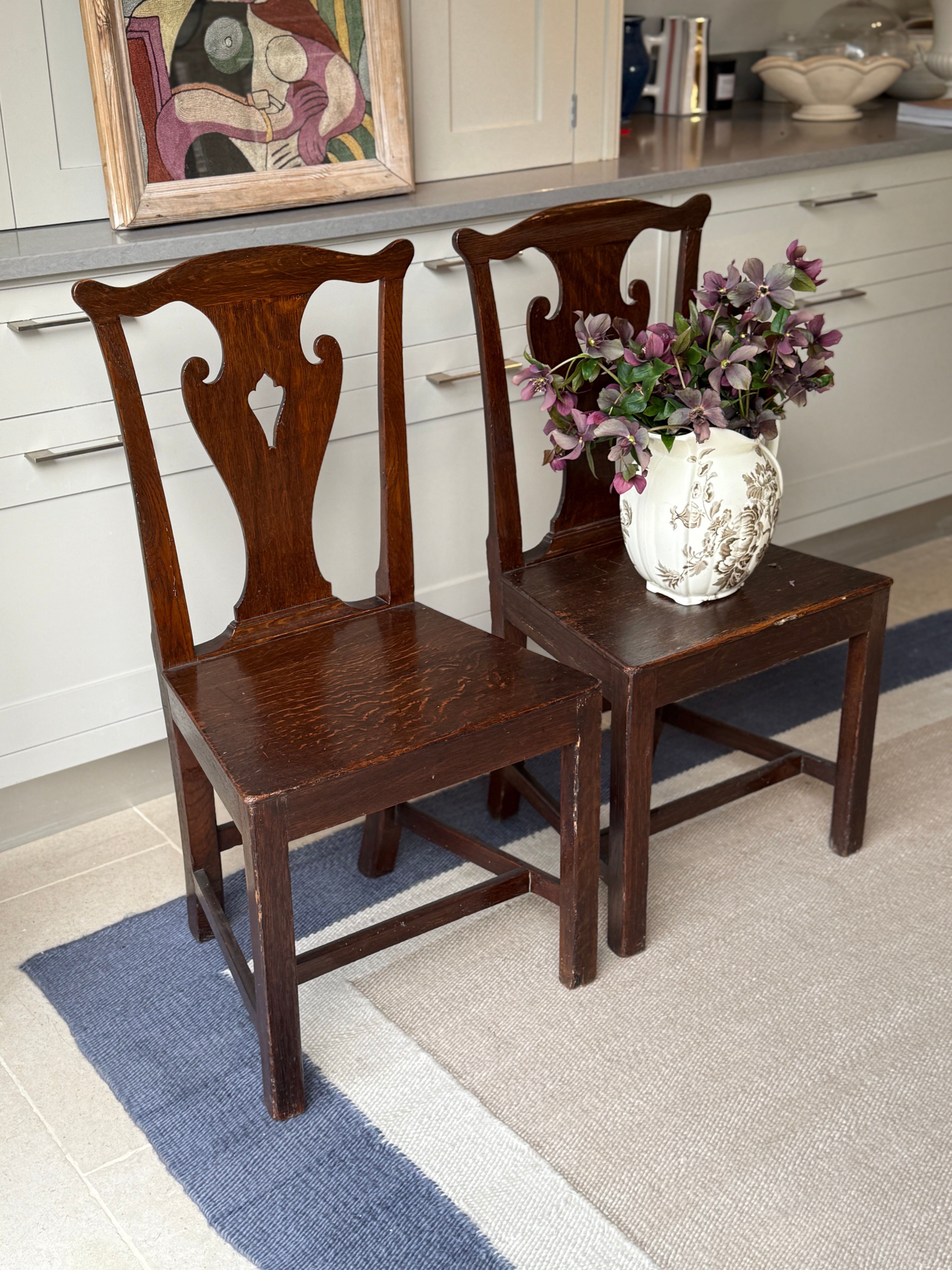 Pair of English Oak Chairs