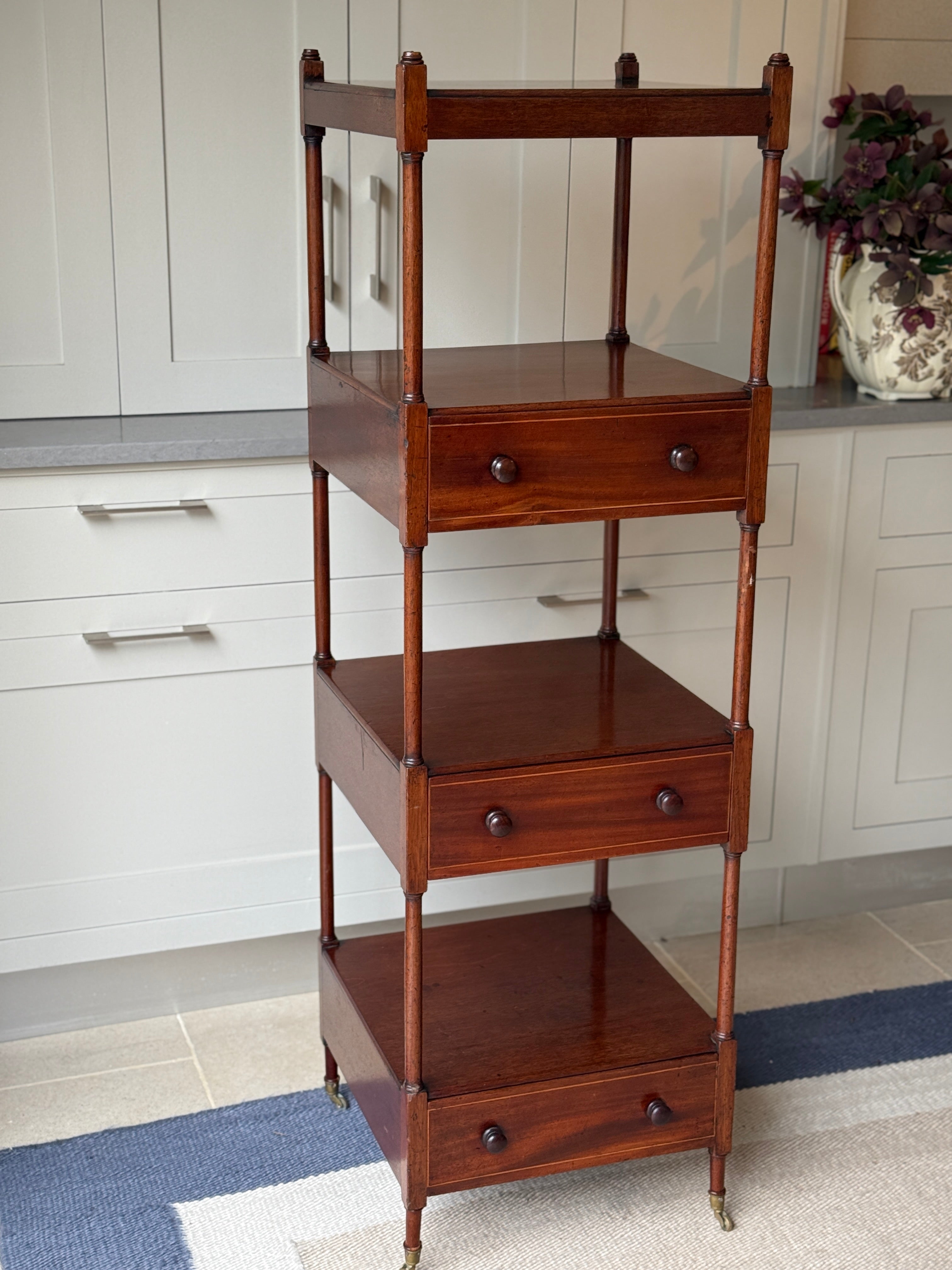 4 Tier Regency Mahogany Whatnot