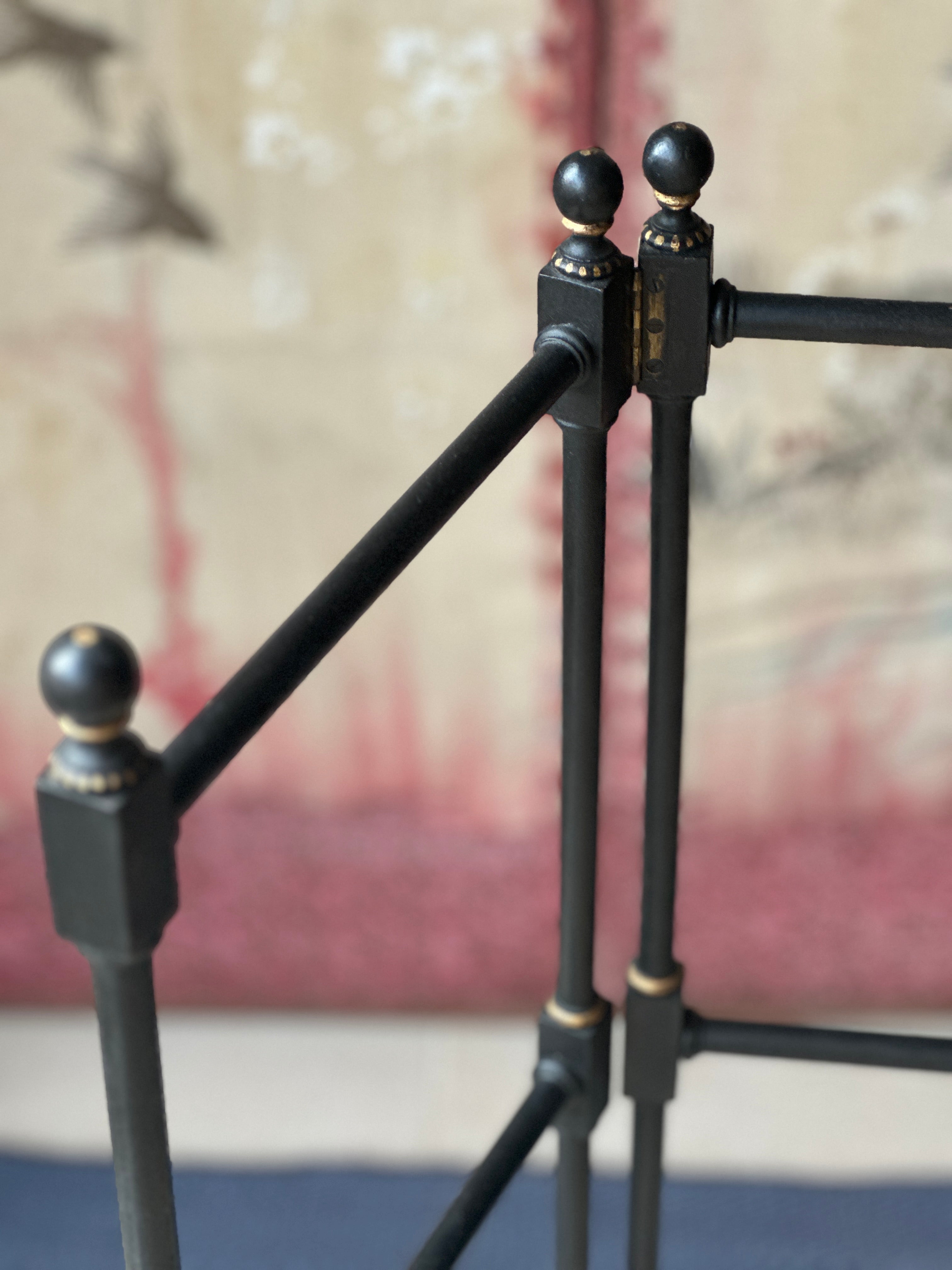 Regency Ebonised Towel Rail with Gilt Paintwork