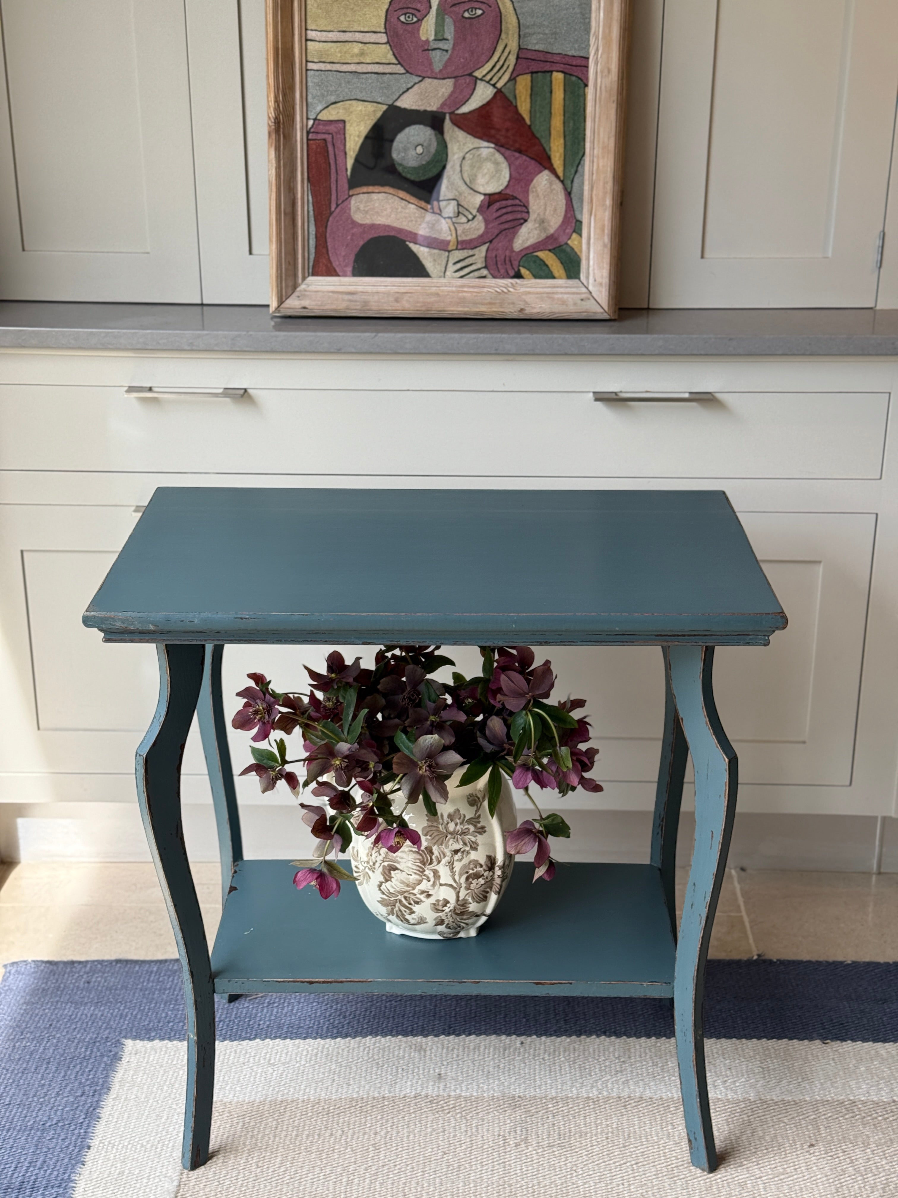 French Blue Painted Table