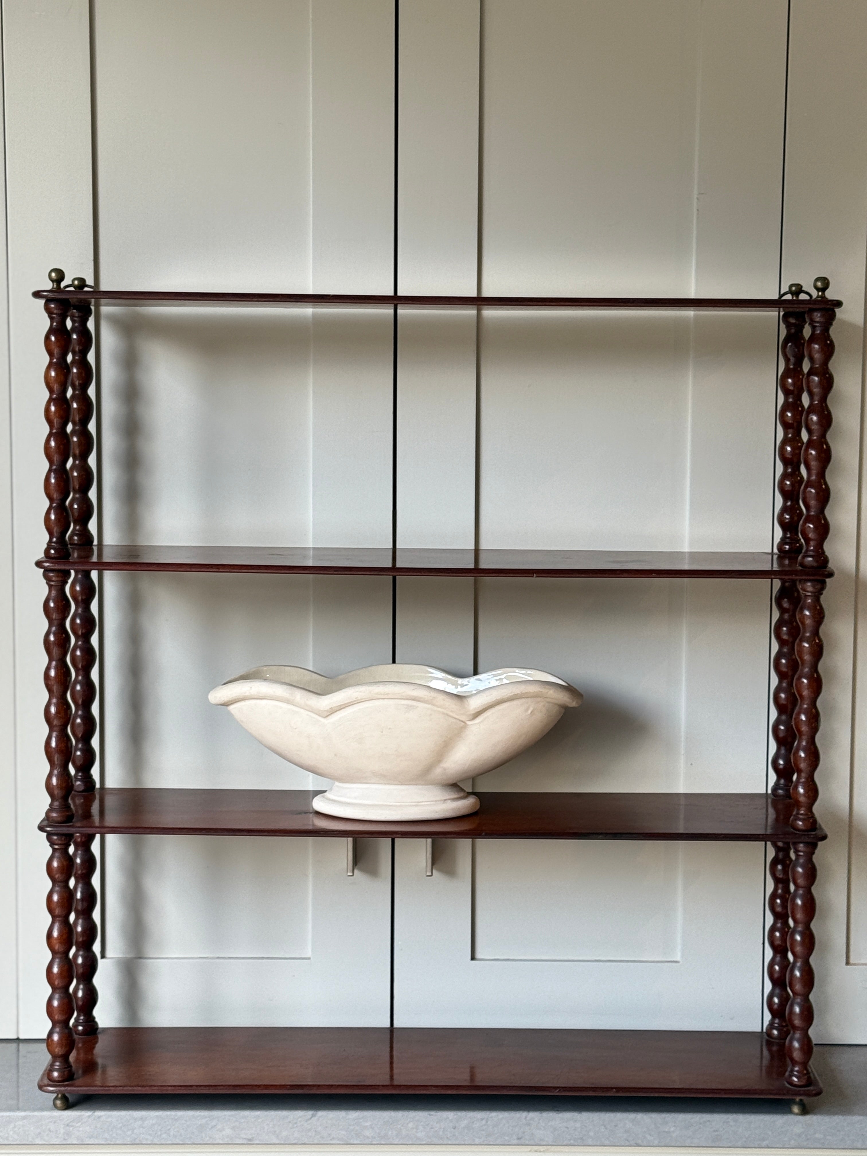 French Mahogany Bobbin Set of Wall Shelves