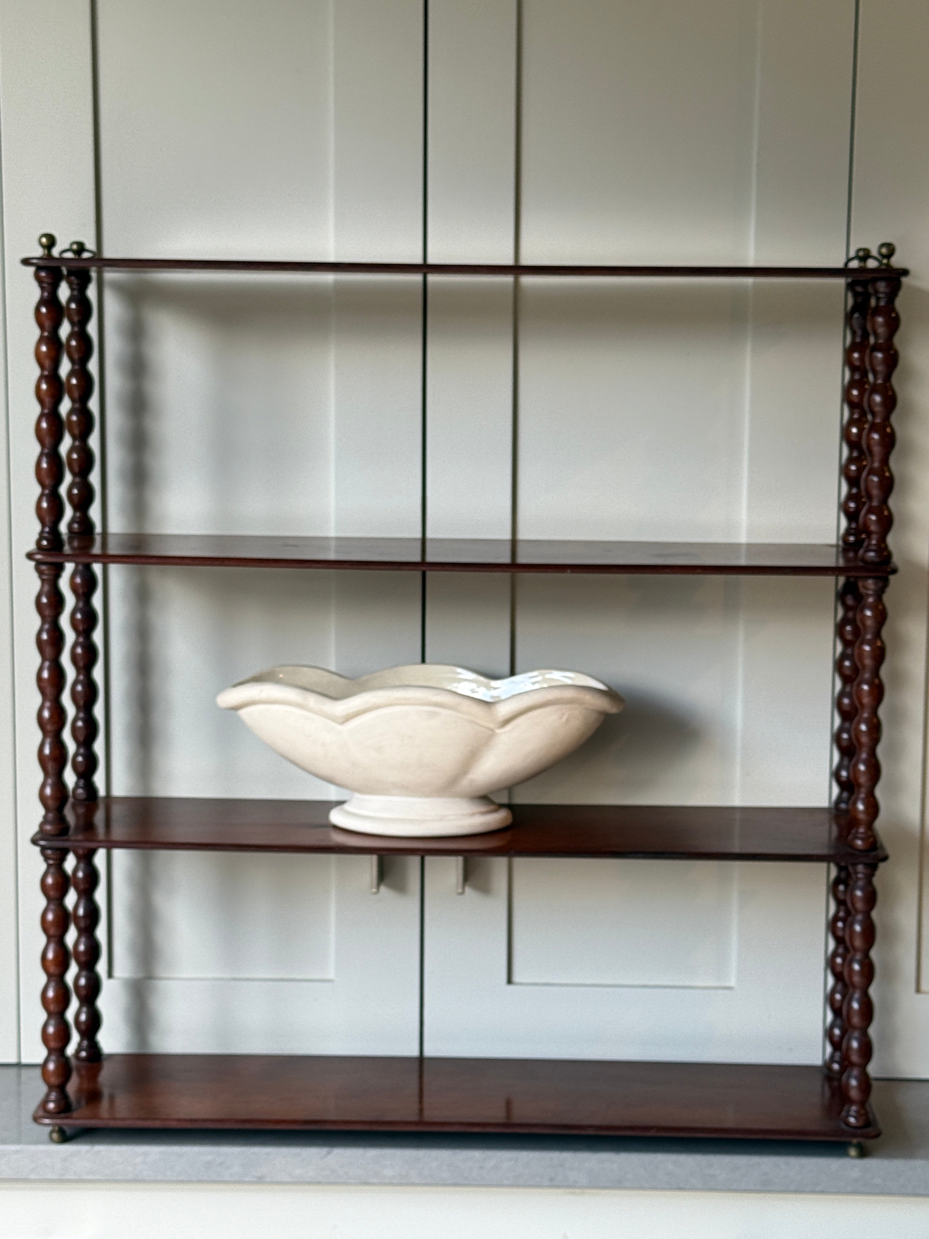 French Mahogany Bobbin Set of Wall Shelves