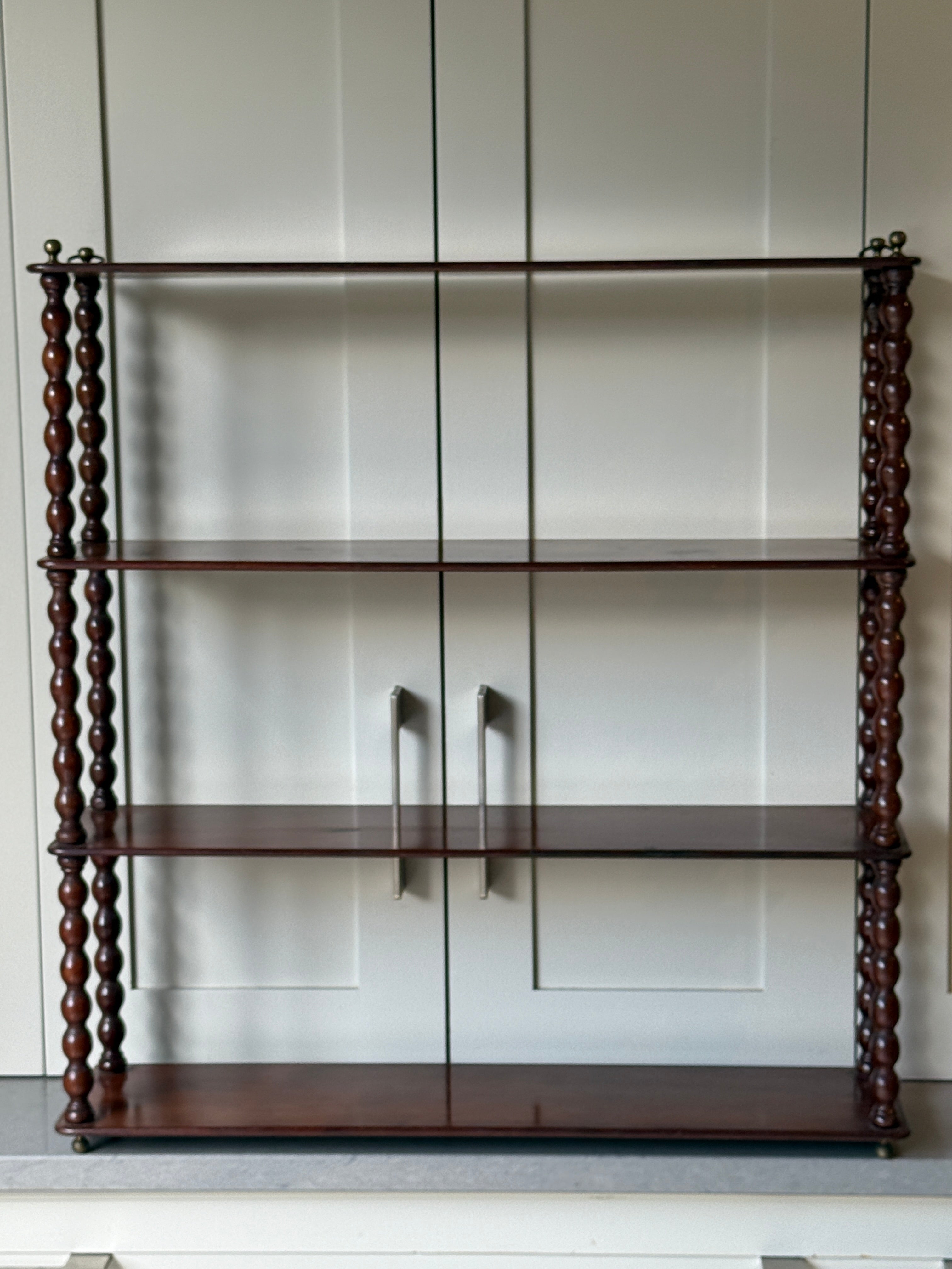 French Mahogany Bobbin Set of Wall Shelves