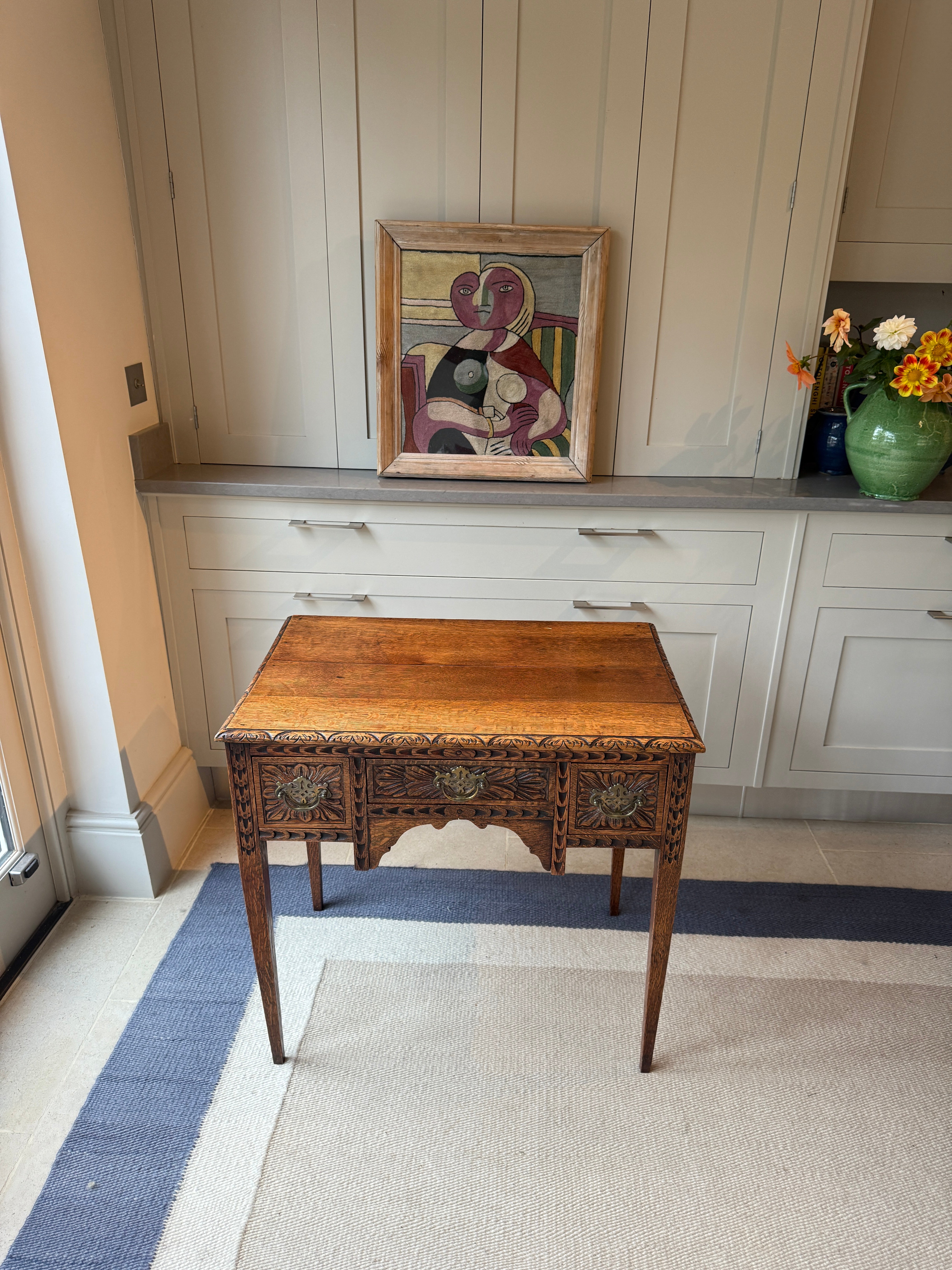 Carved Oak Georgian Side Table