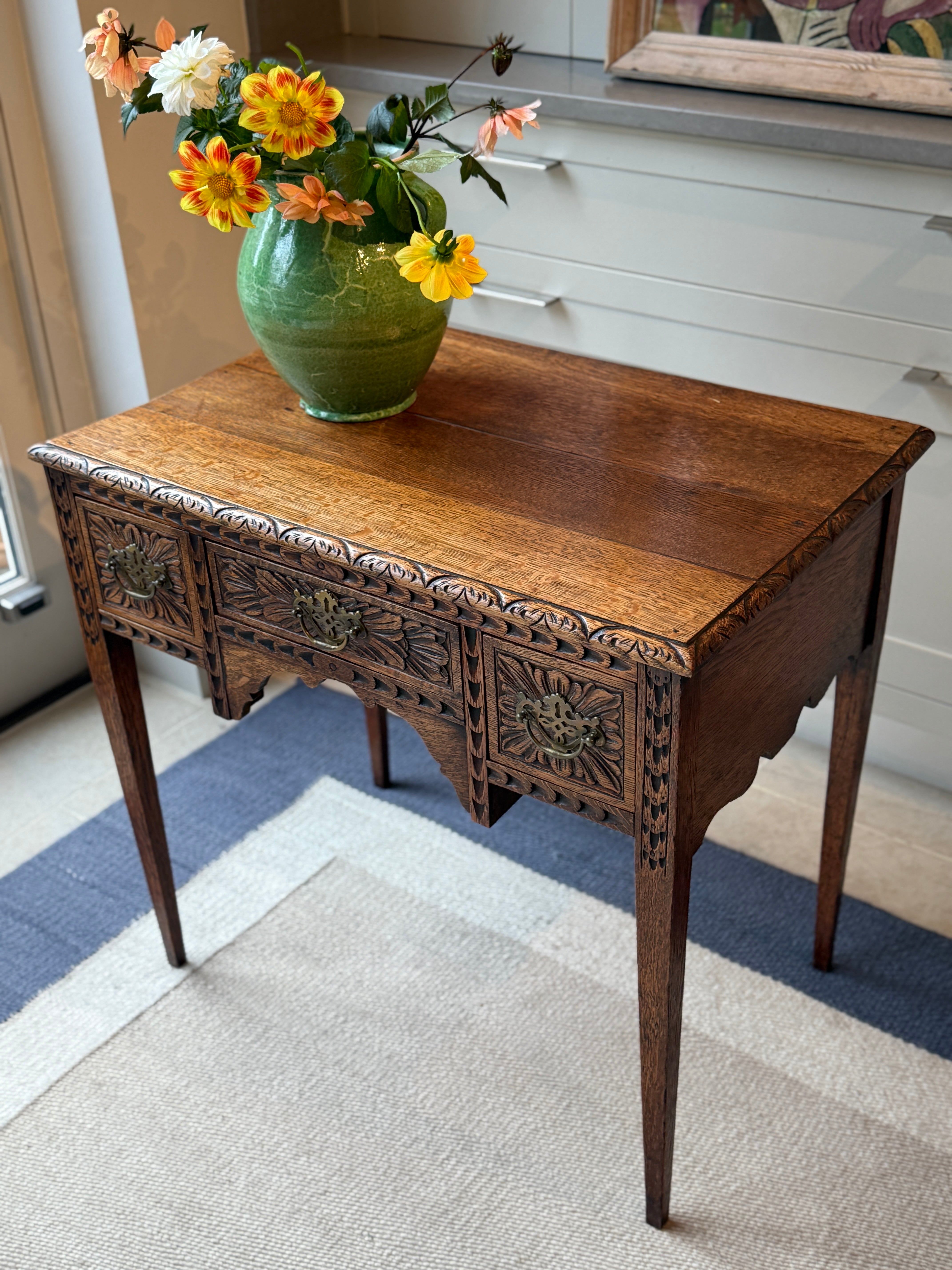 Carved Oak Georgian Side Table