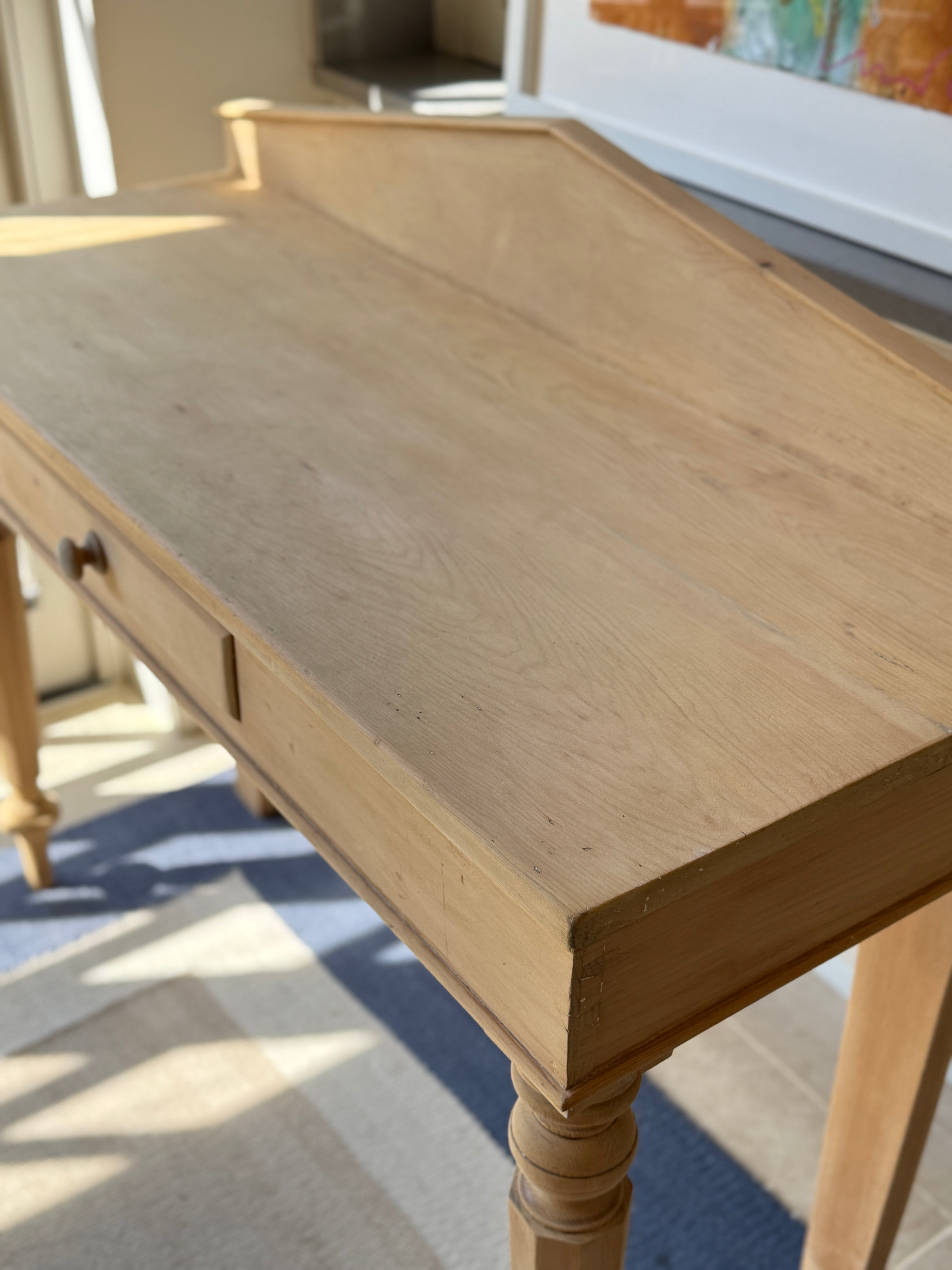 Large Pine Console with Pediment