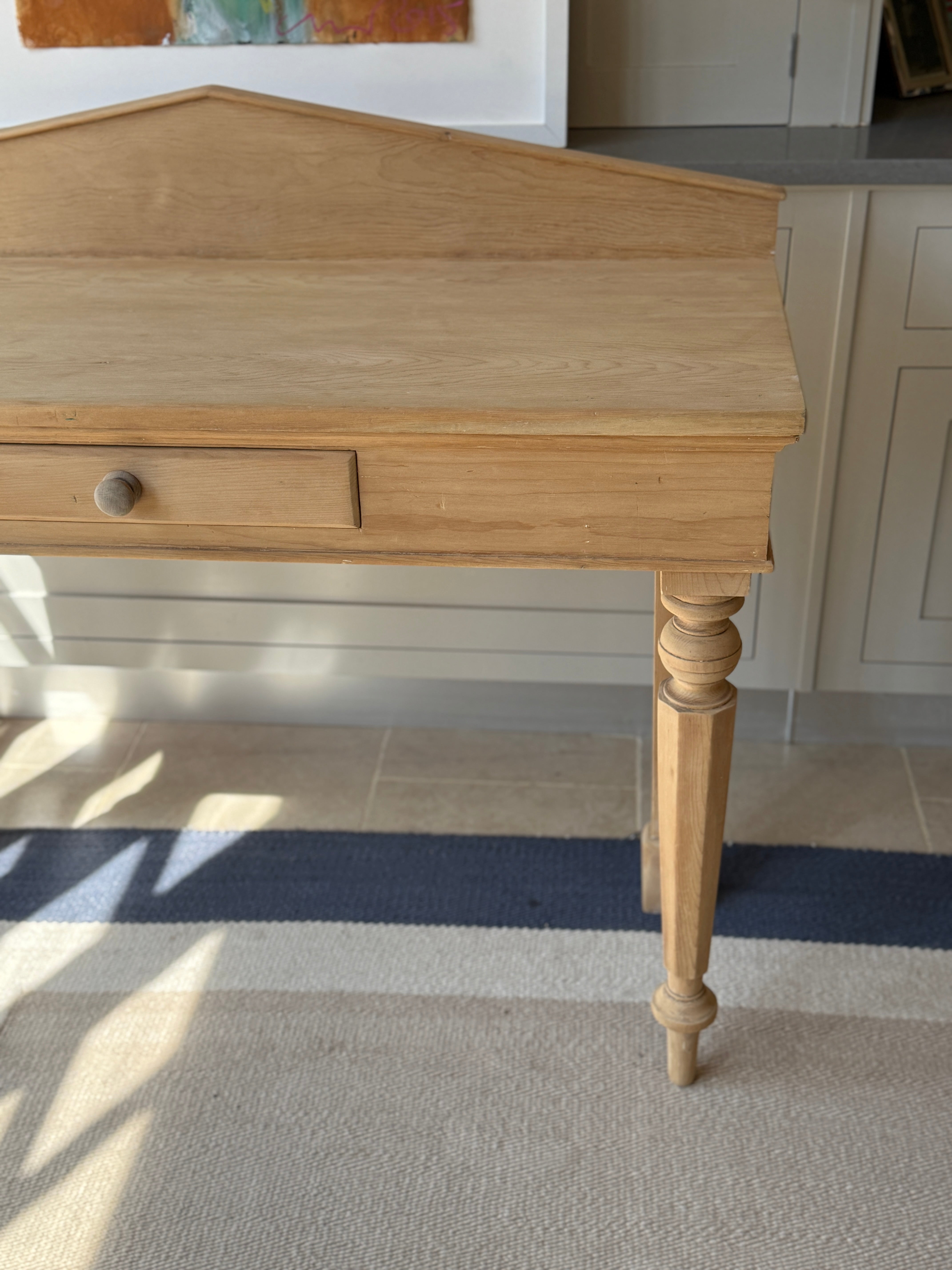 Large Pine Console with Pediment