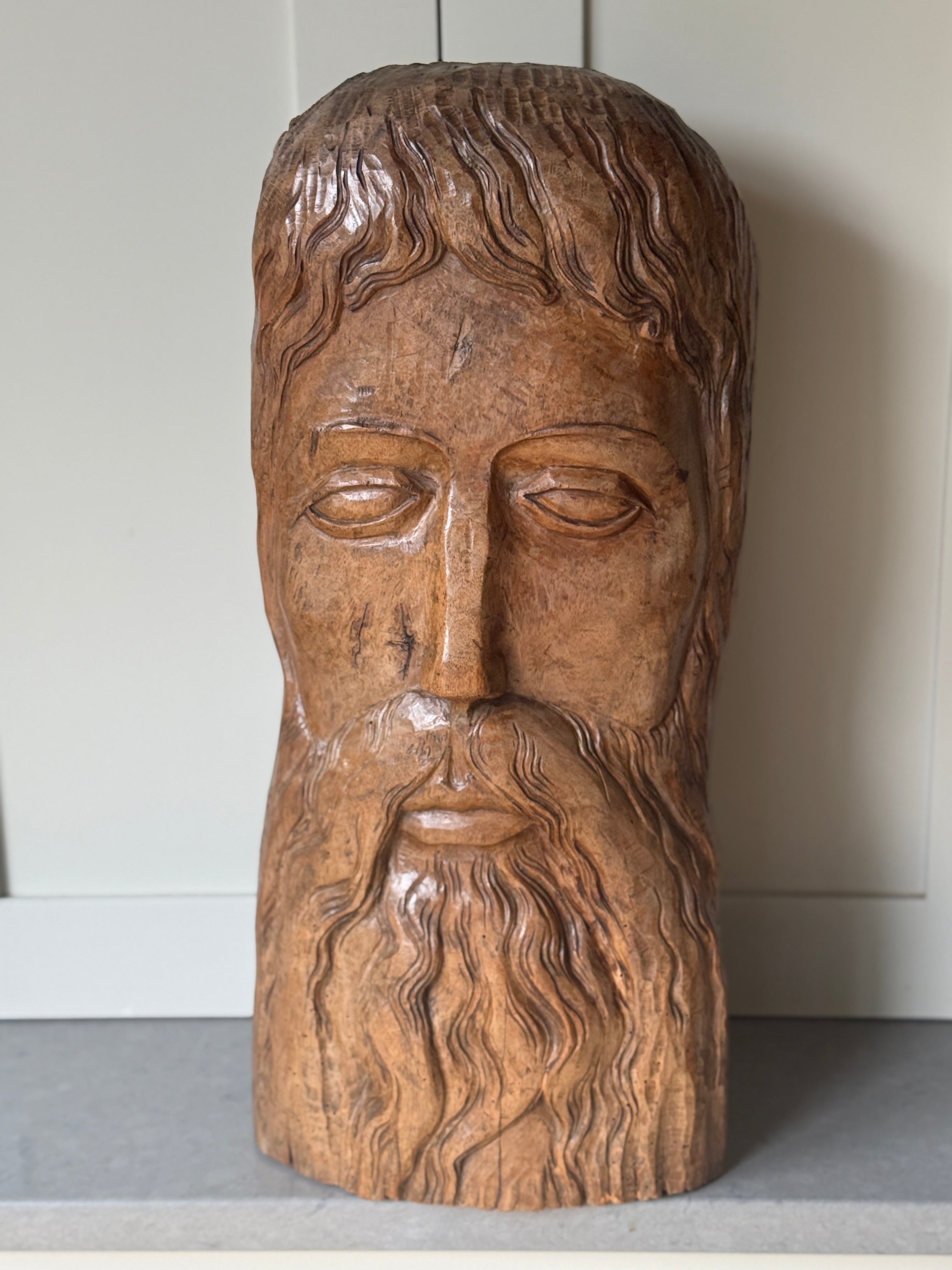 Antique Norseman Wood Carving