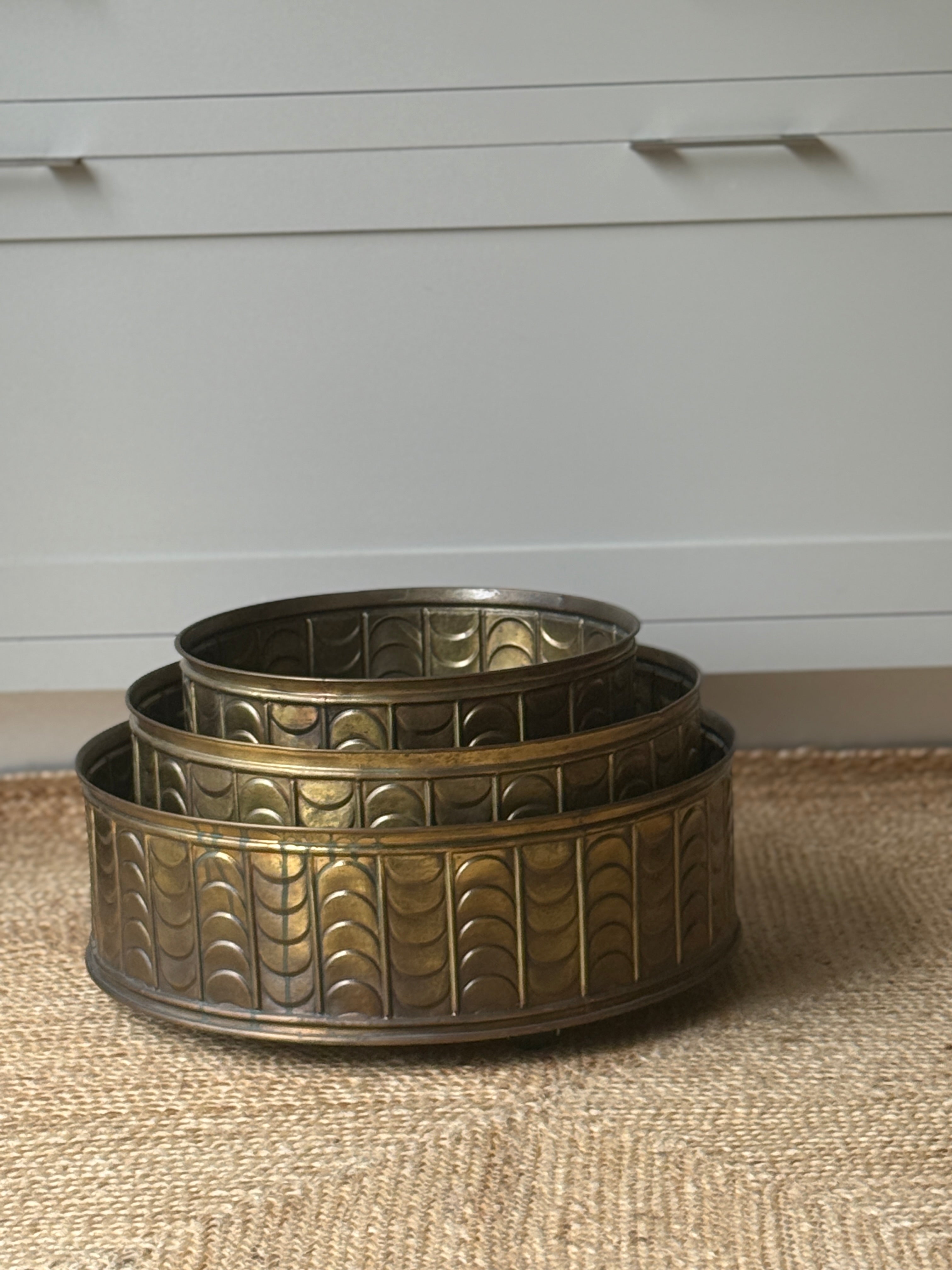 Set of 3 Brass Planters