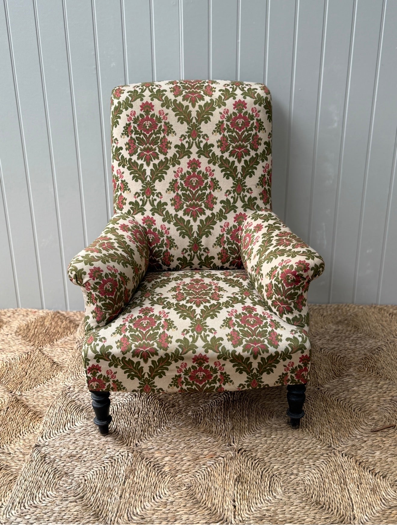 Single Square Back Geometric Floral Ð Green & Pink