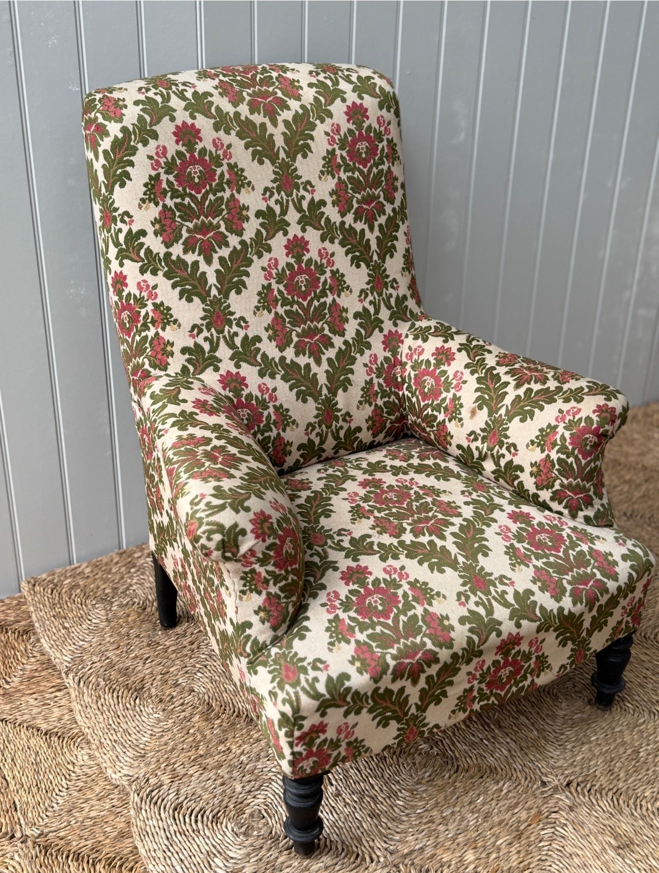 Single Square Back Geometric Floral Ð Green & Pink