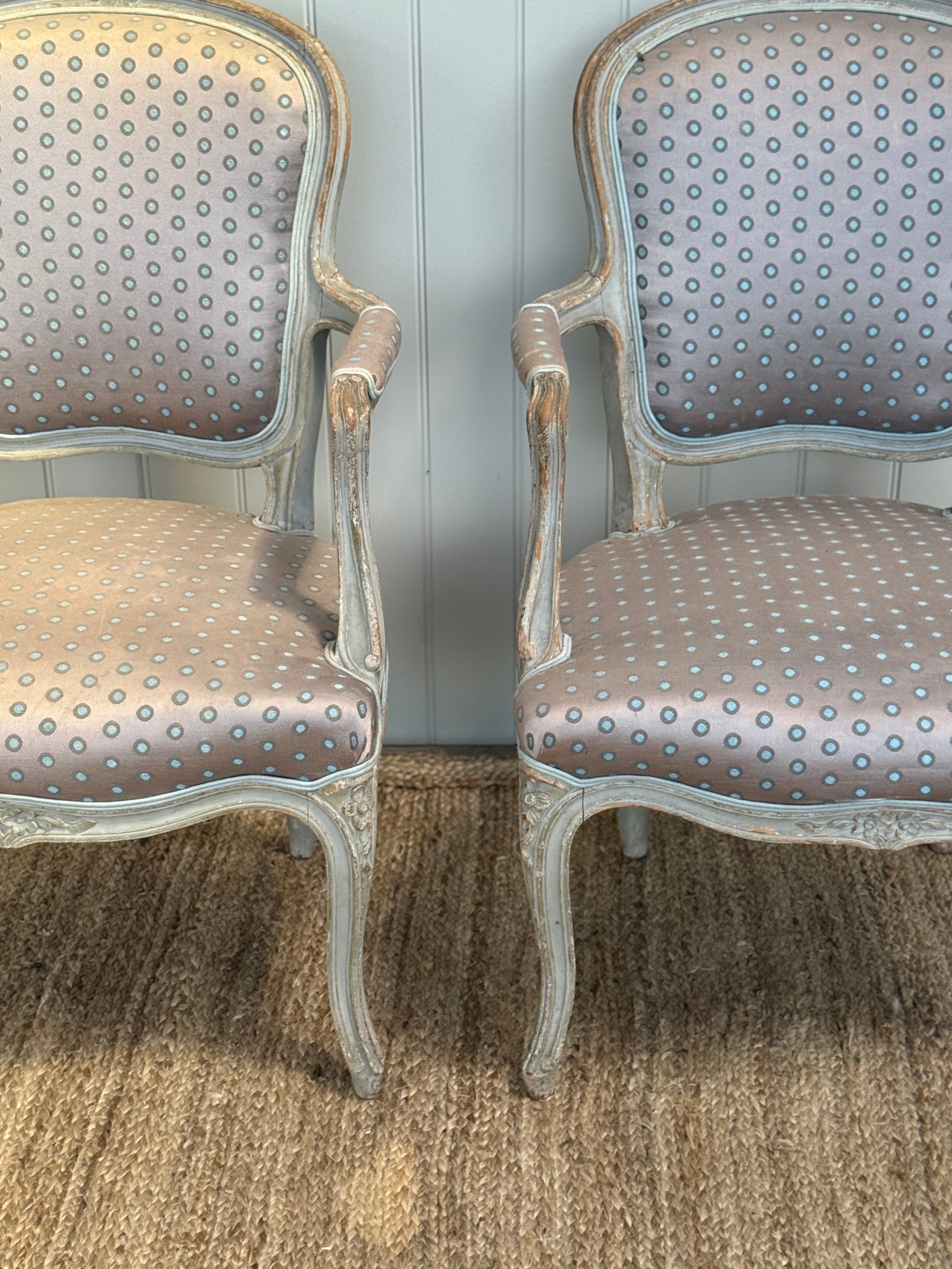 Pair of French Wooden Armchairs